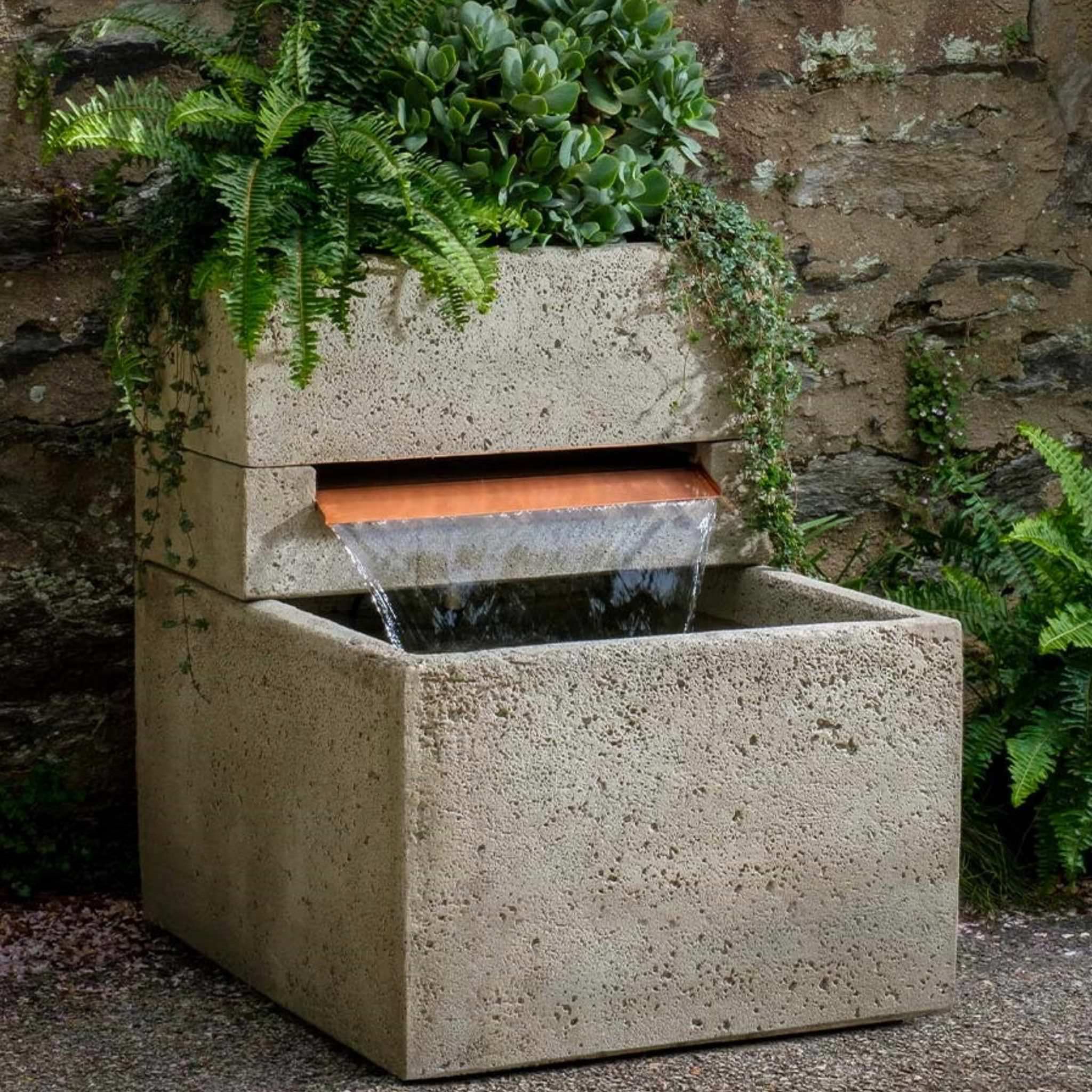 Oasis Concrete Planter Fountain - Campania #FT414