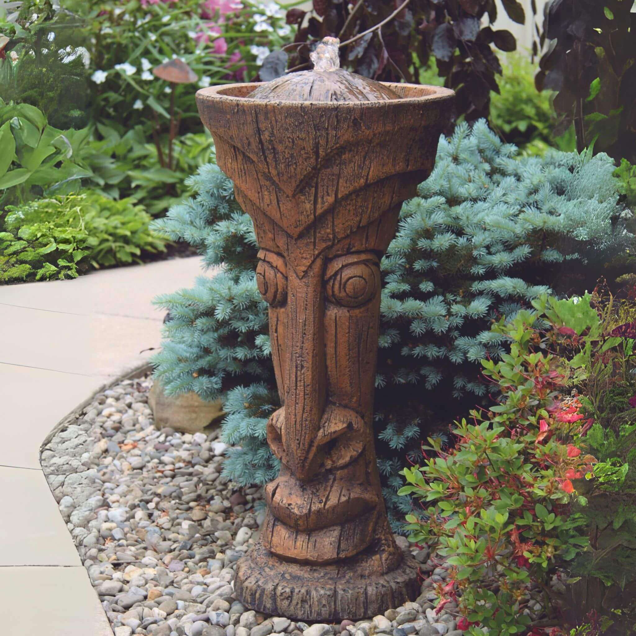 Tiki Concrete Fountainette w/Lights - Massarellis #3894