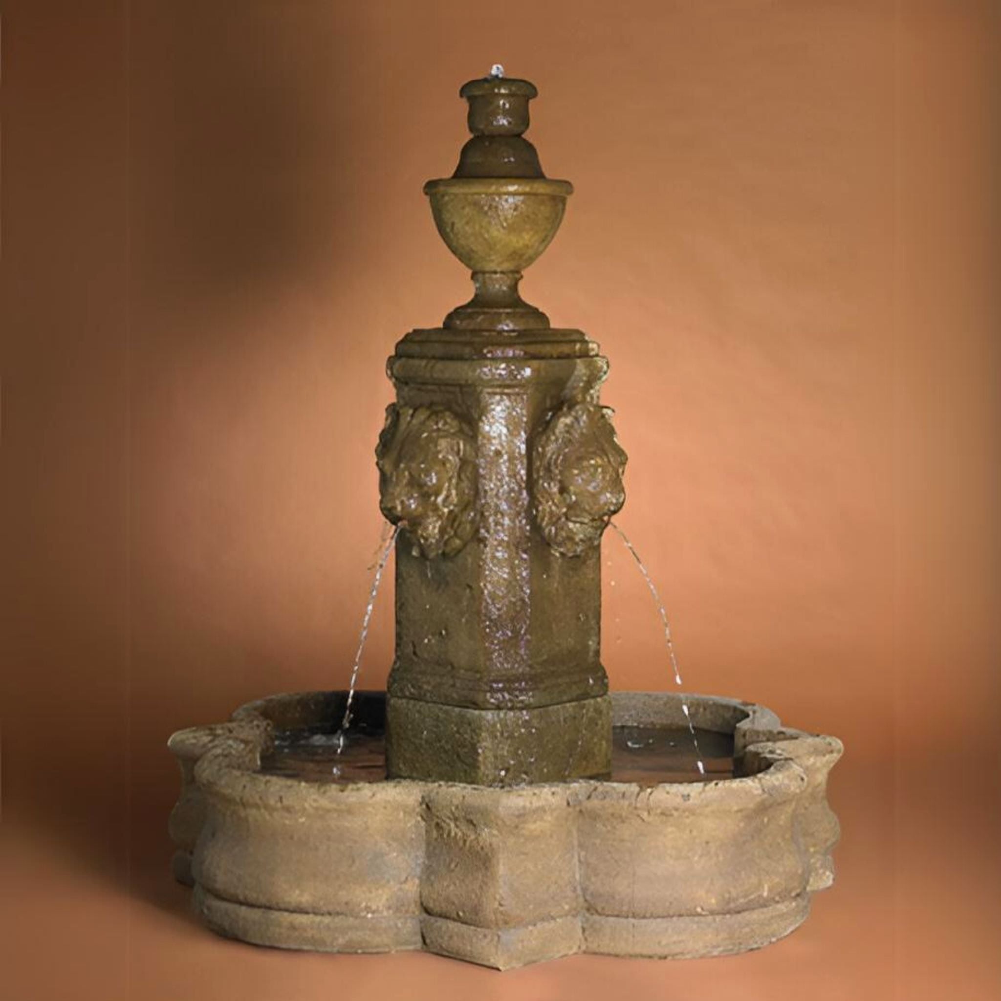  Leonito Lion Head Concrete Fountain - Fiore #AV110