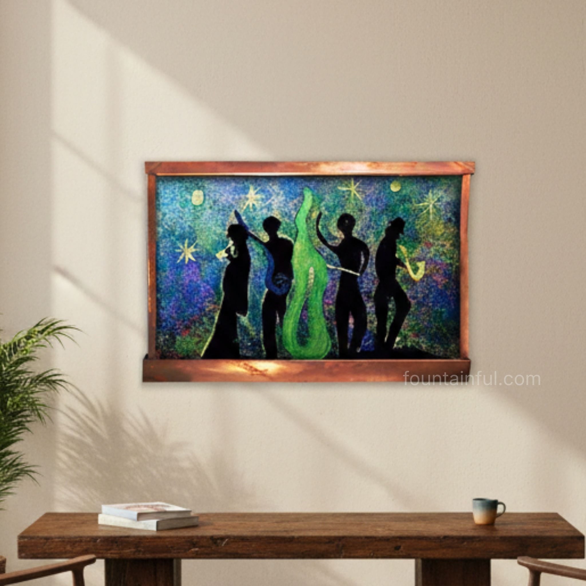  Twilight in Ocho Rios Wall Fountain -Cameron Harvey - copper- bronze music