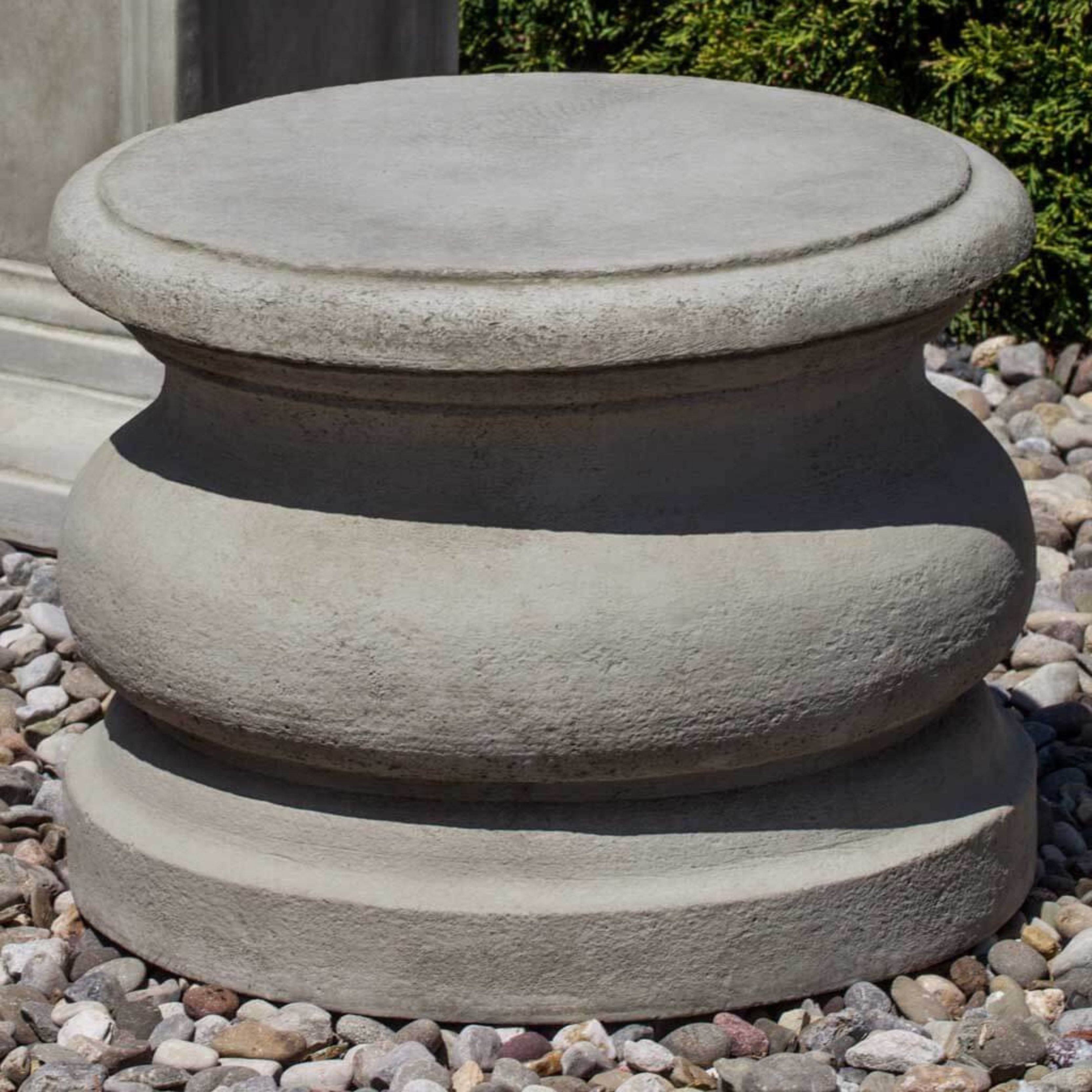 Low Plain Round Concrete Statuary Pedestal - Campania #PD78