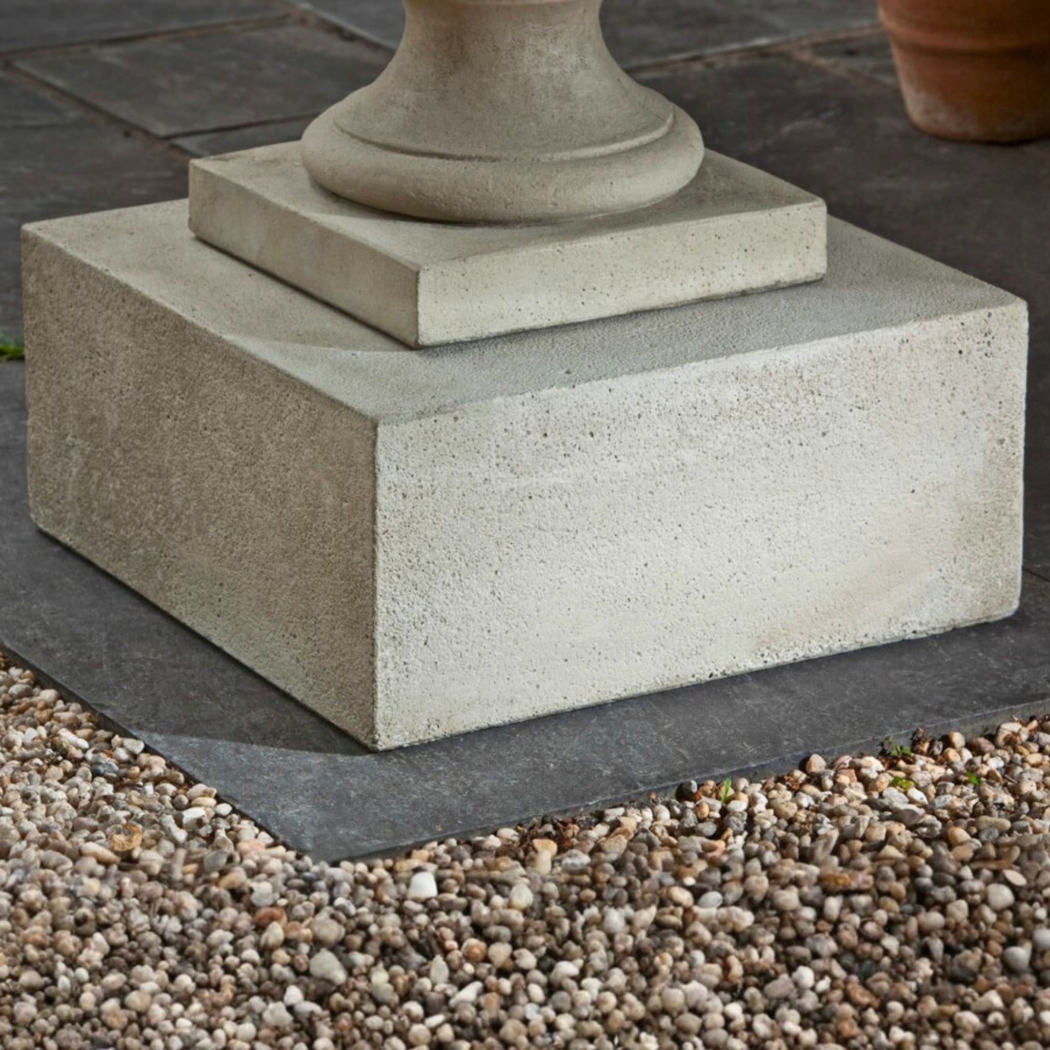 Textured Low Square Concrete  Planter Pedestal  PD173