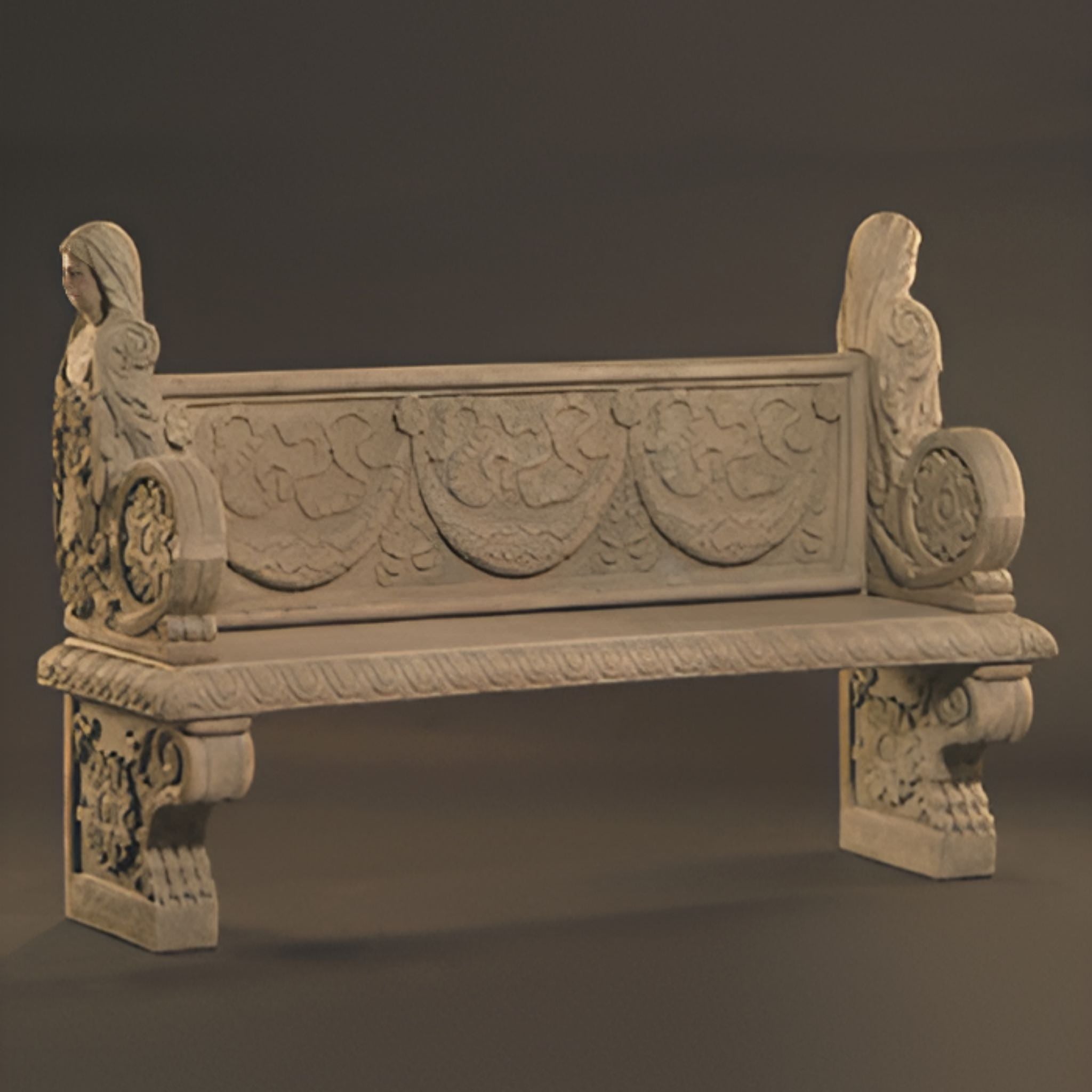  Euronetian Concrete Garden Bench - Fiore #633