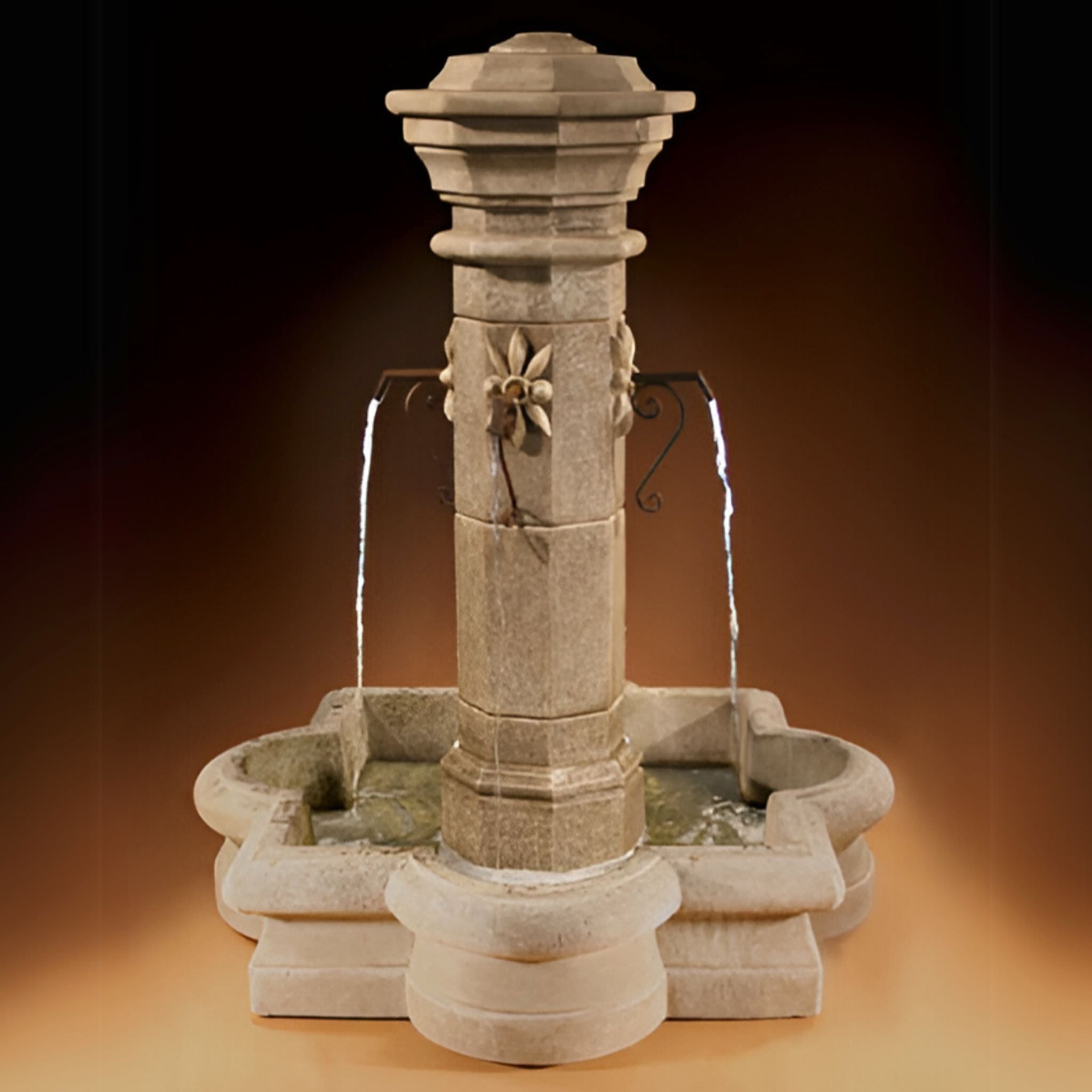 Straza Concrete Courtyard Fountain - Fiore