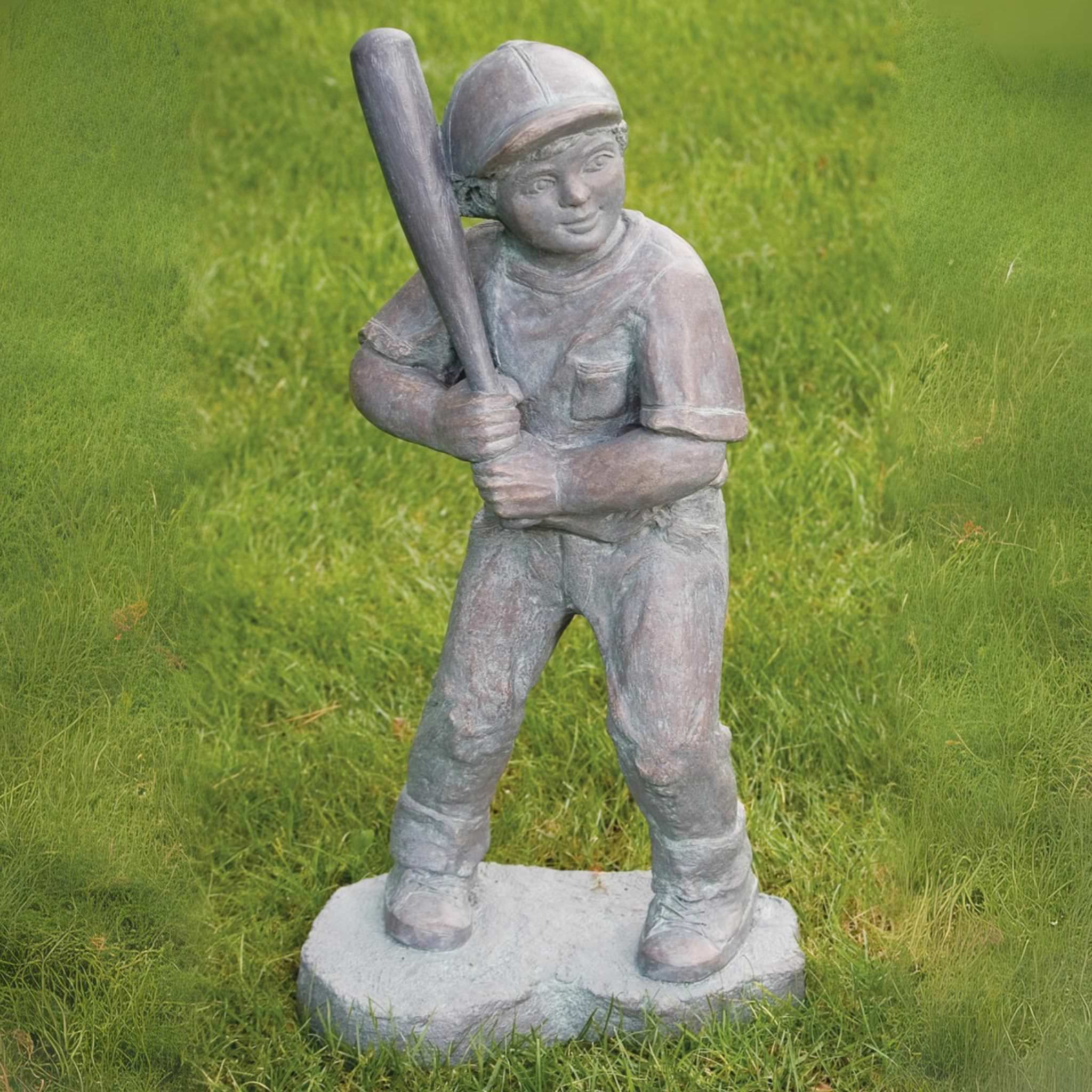 Batter Boy Concrete Garden Statue - Massarellis #7955