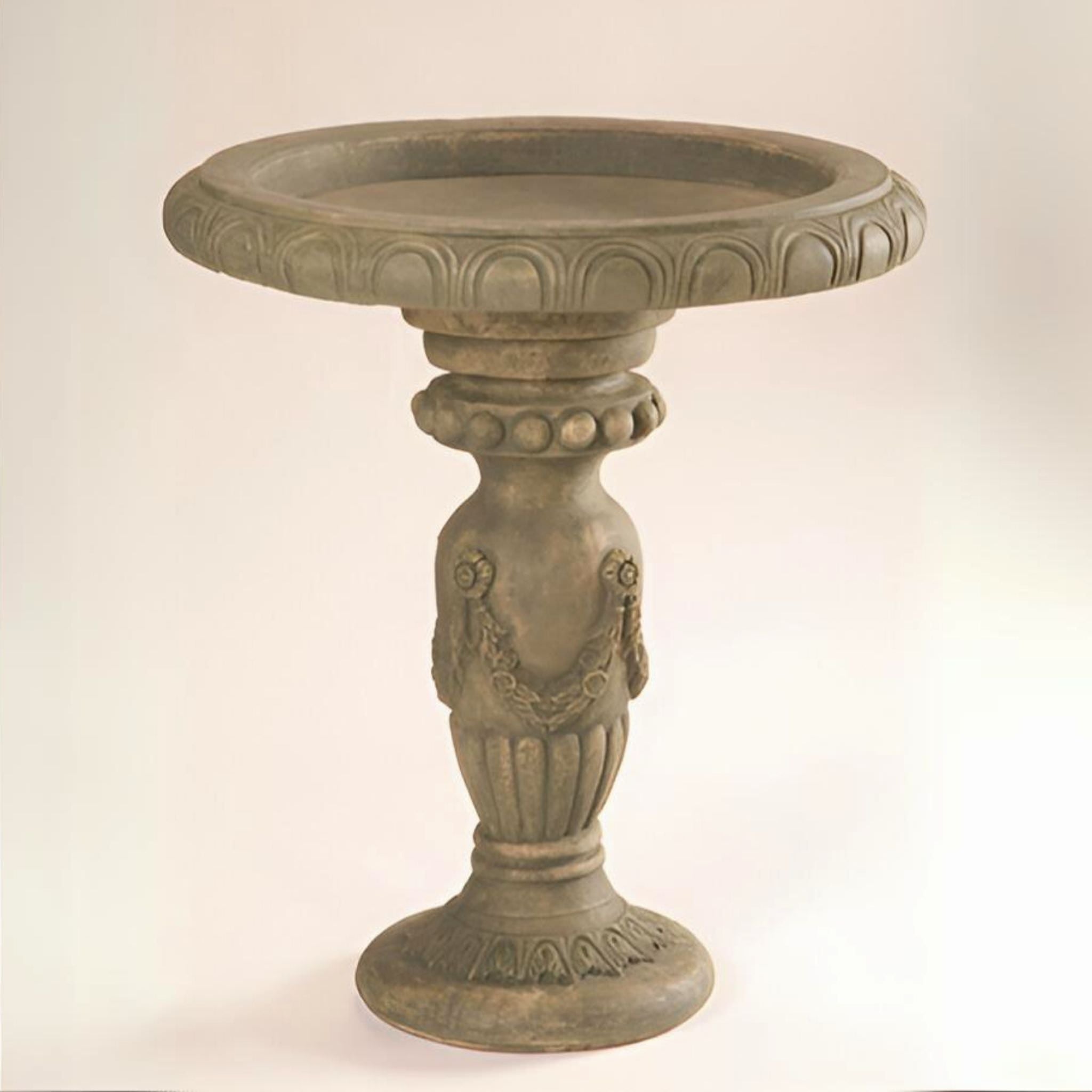Formal Concrete Birdbath