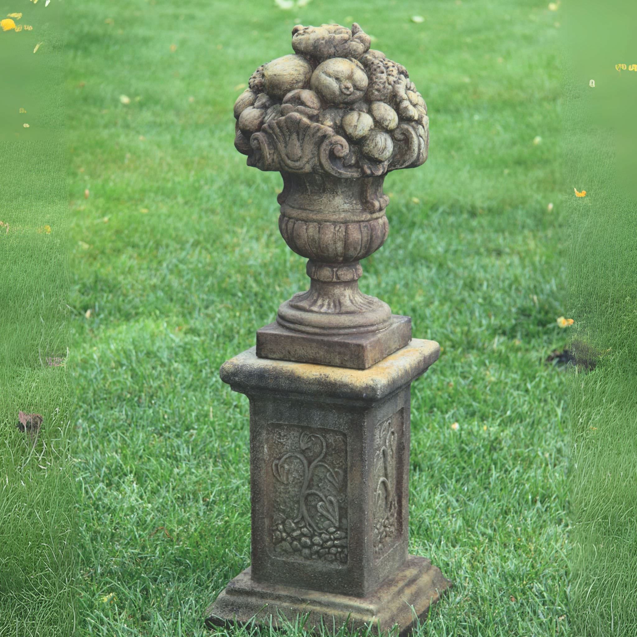 Fruit Topiary Concrete Finial Statue - Massarellis #4919