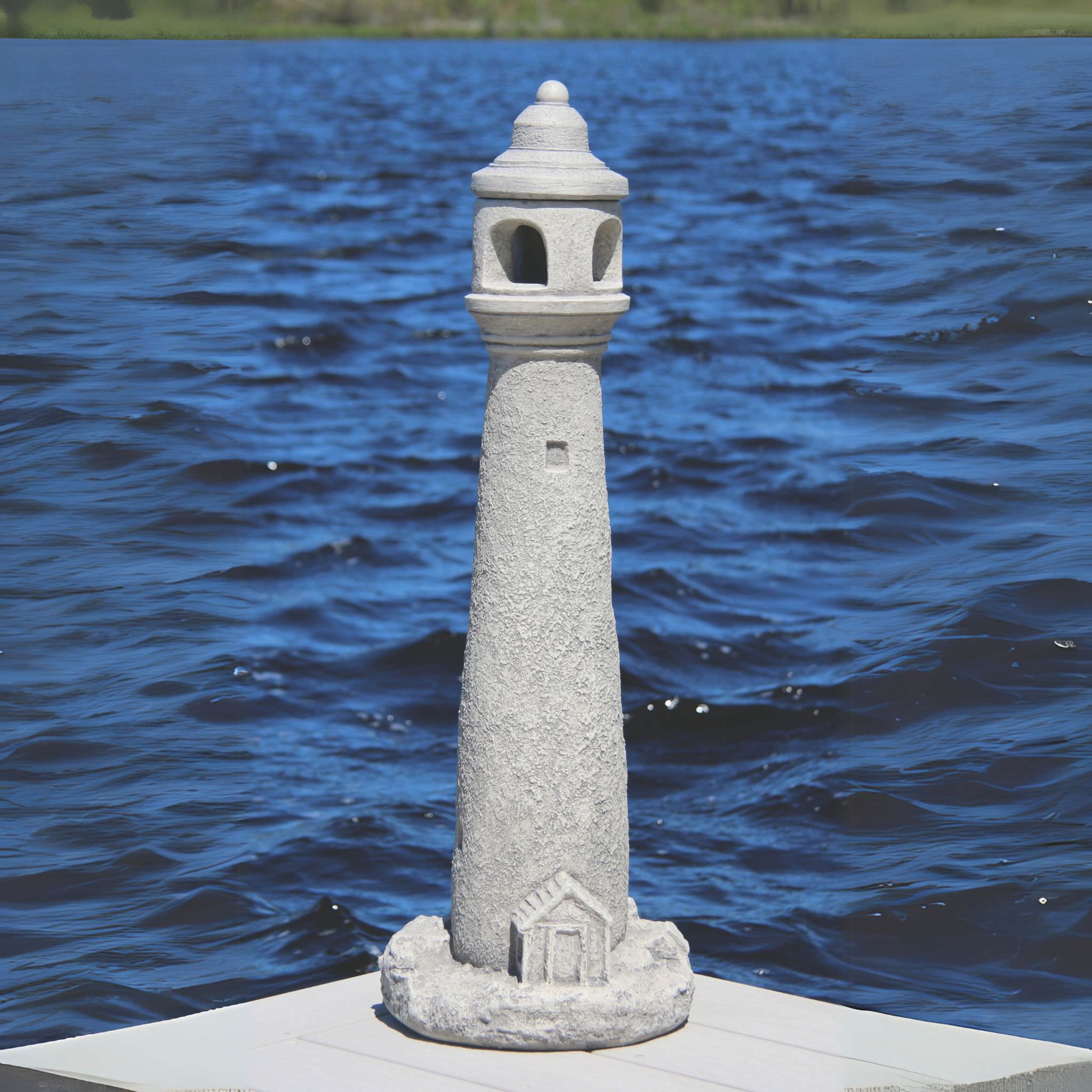 Classic Lighthouse Concrete Garden Statue - Massarellis #4094