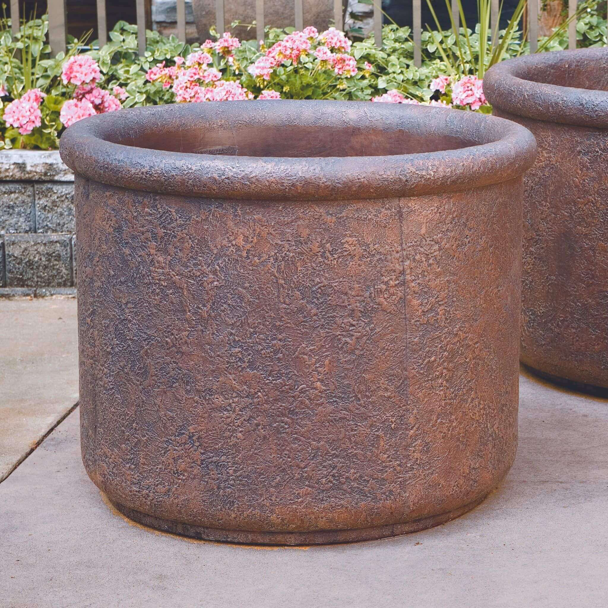 Urban 38" Round Concrete Planter - Massarellis #6085