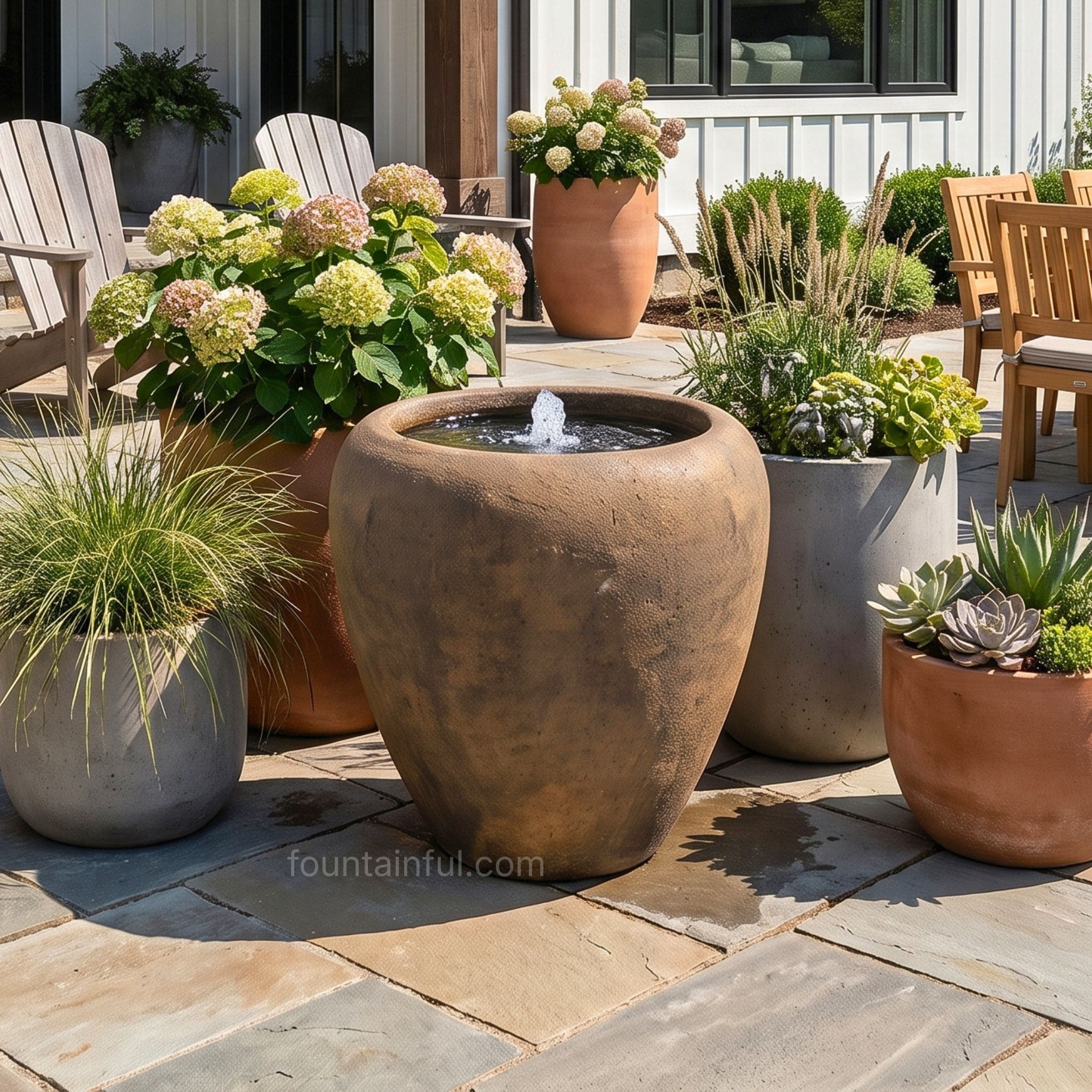 Modern Vase/Urn Bubbler Fountain - Fiore #6003