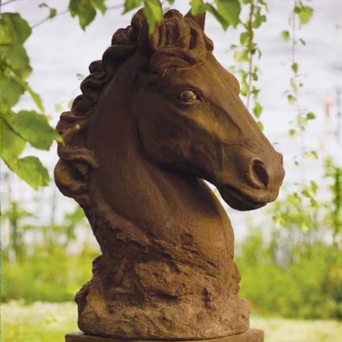 Horse Bust Concrete Garden Statue - Massarellis #2872