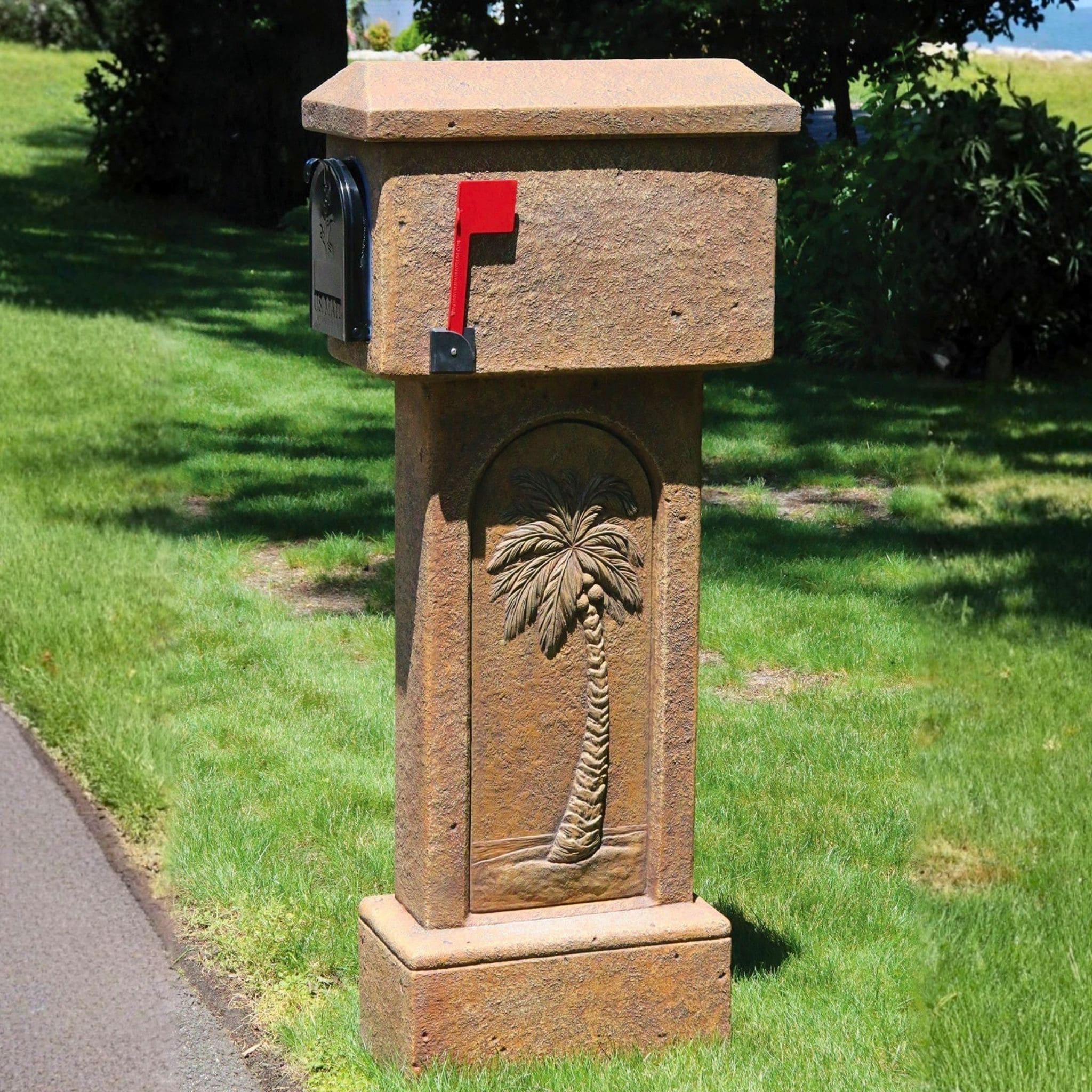 Palm Tree Concrete Mailbox - Massarellis #4728