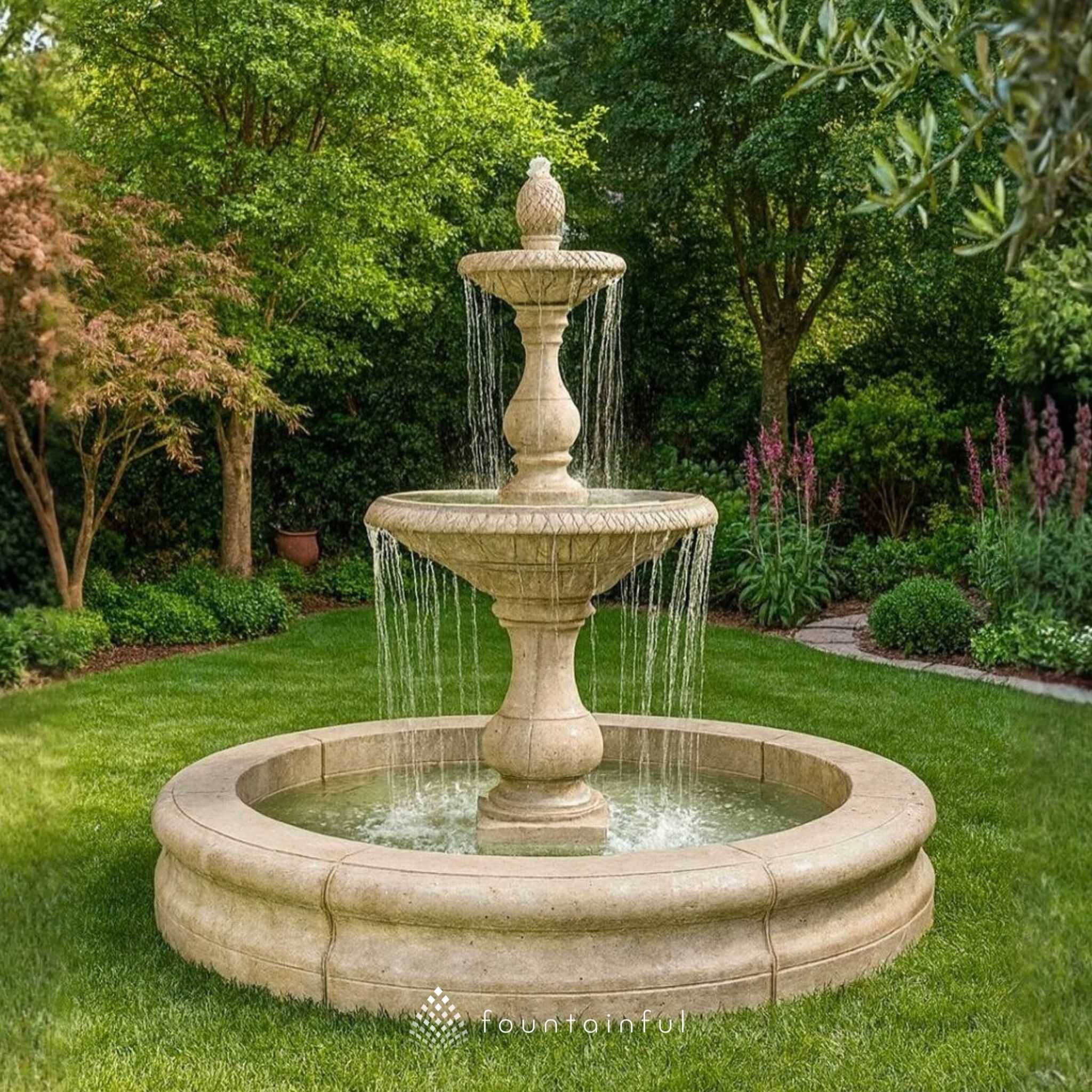 Gran Vista Concrete Pond Fountain - Fiore #2094