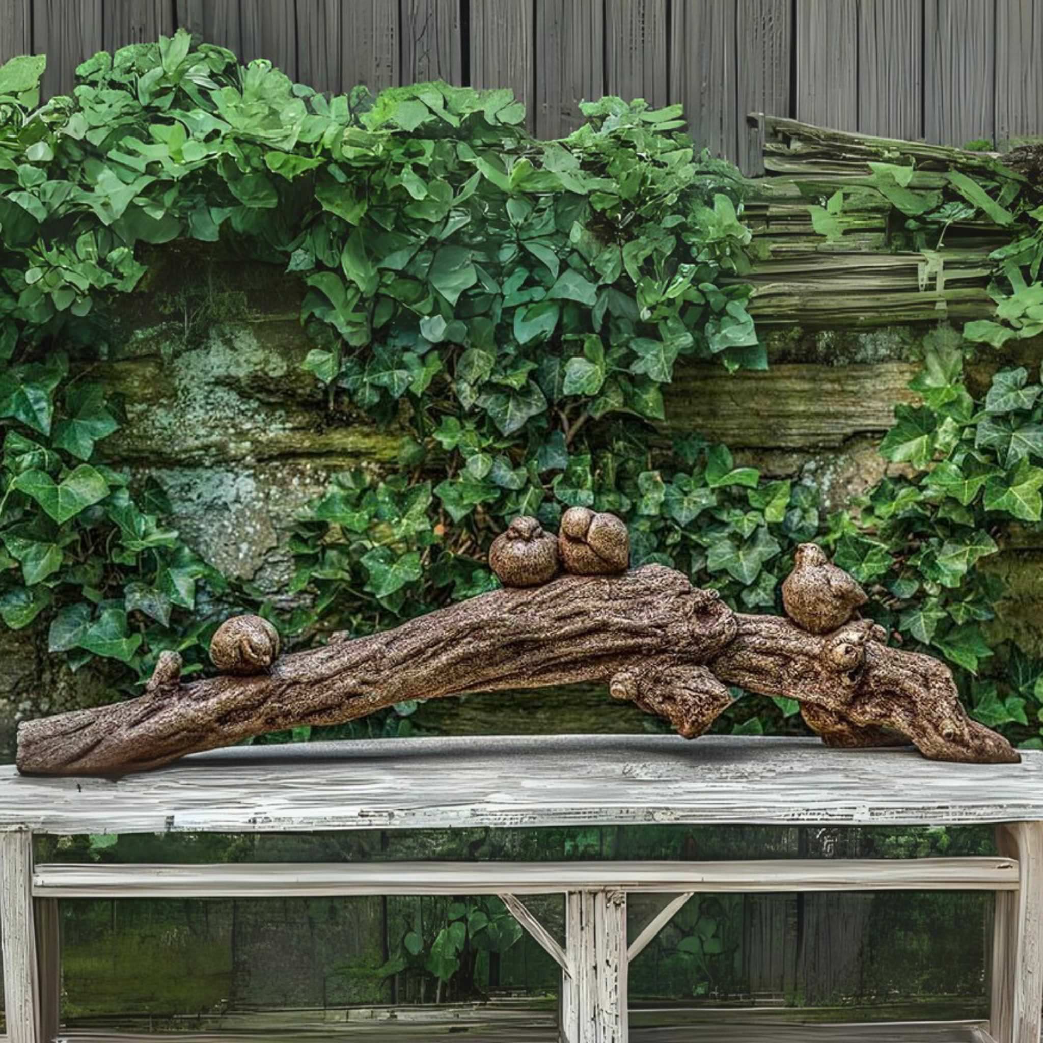 Birds on a Branch Concrete Garden Statue - Campania #A644