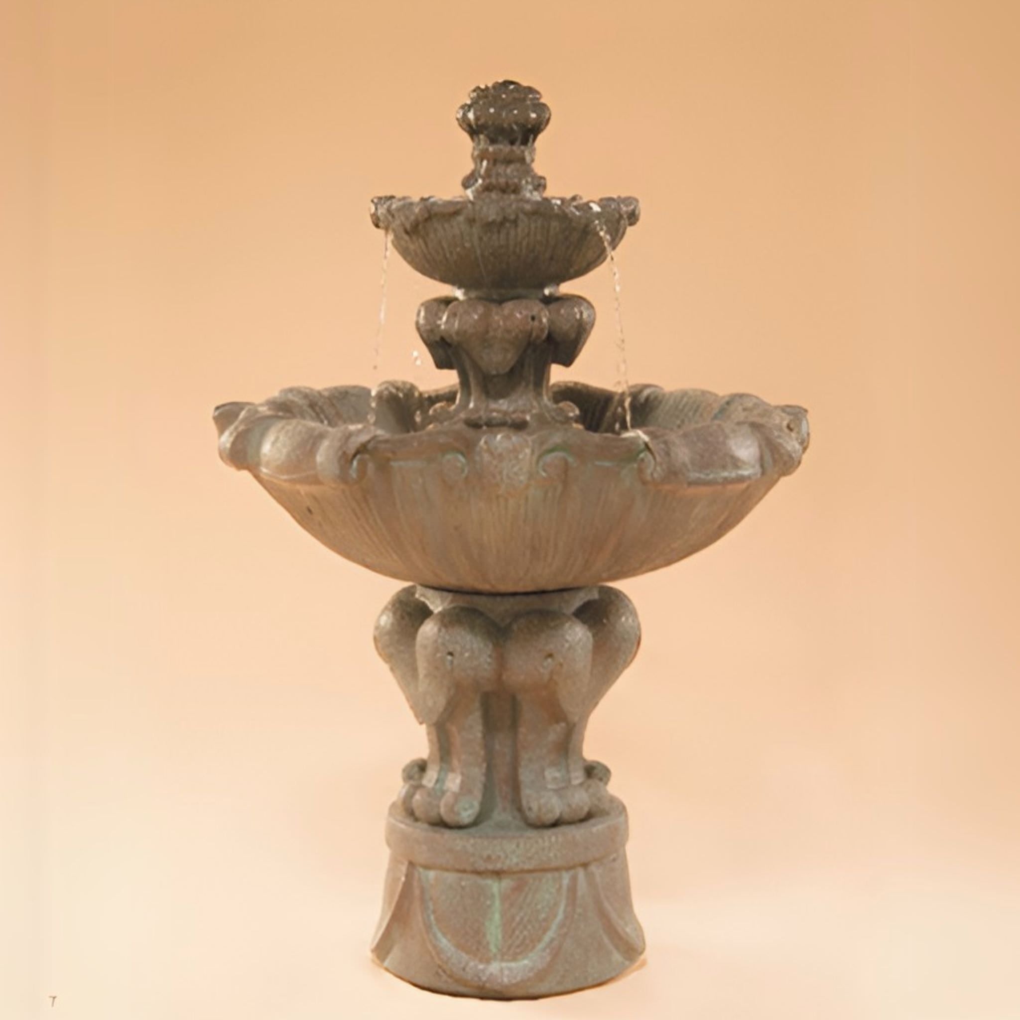 Vesuvio 2-Tier Concrete Fountain - Fiore #2080FS