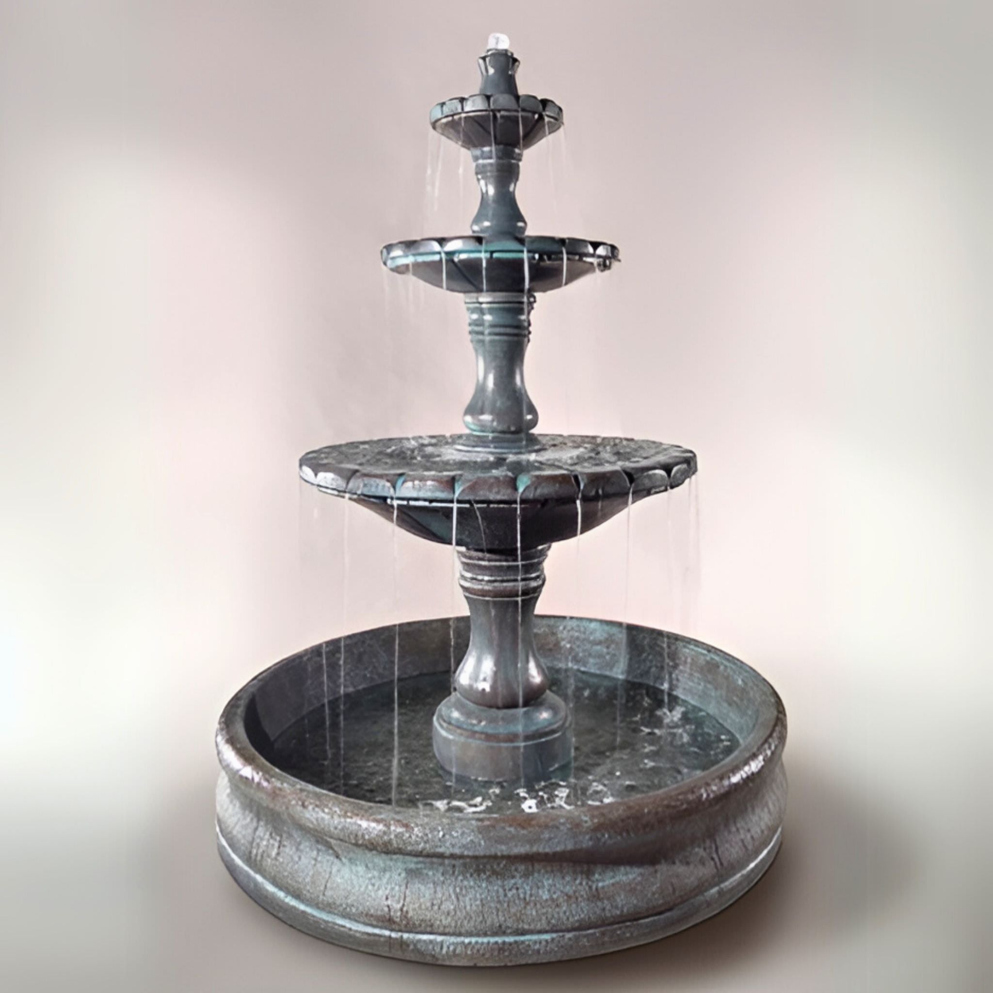 Monaco 3-Tier Concrete Fountain w/55" Basin - Fiore #LG169FB