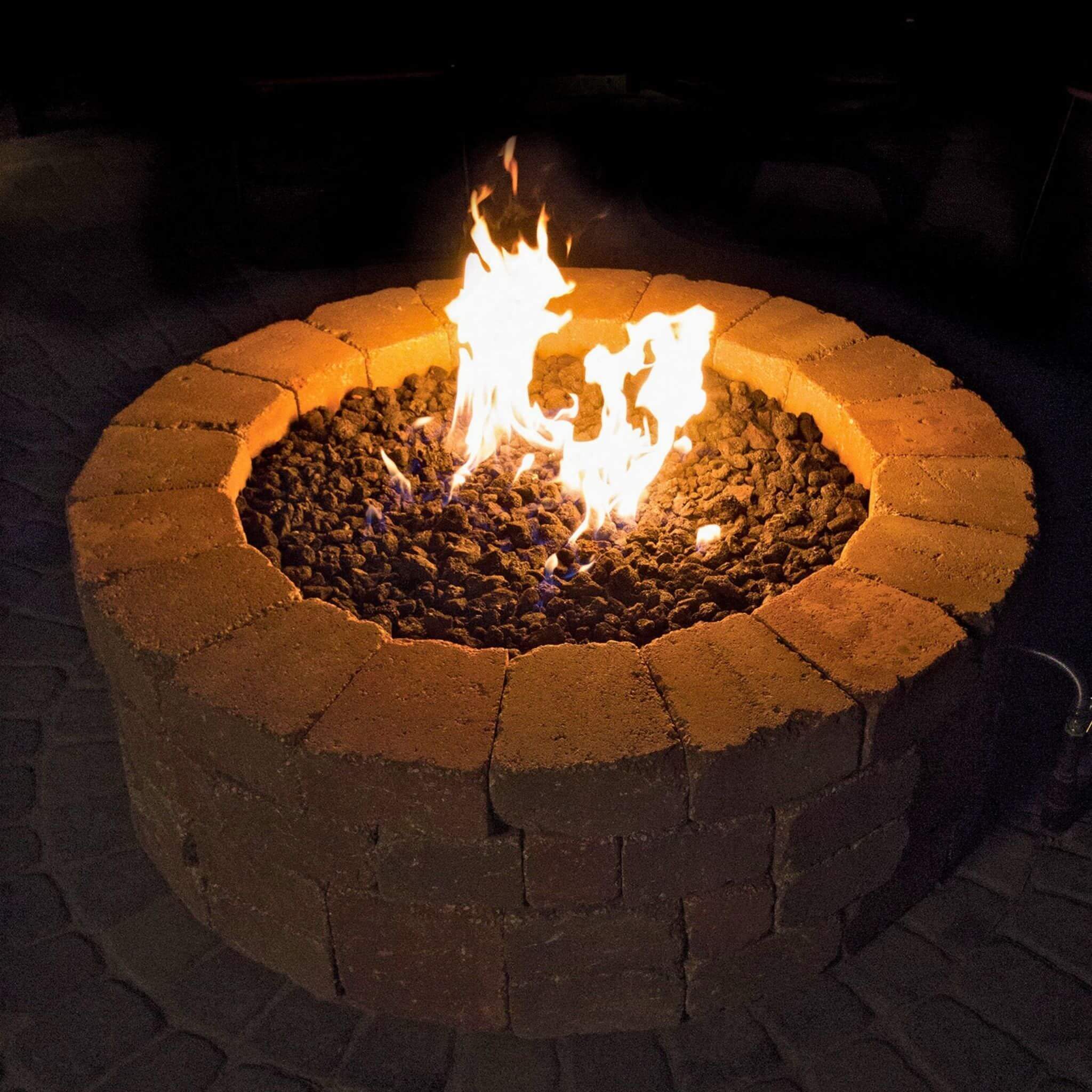 DIY Round Gas Fire Pit Kit - Travertine & More