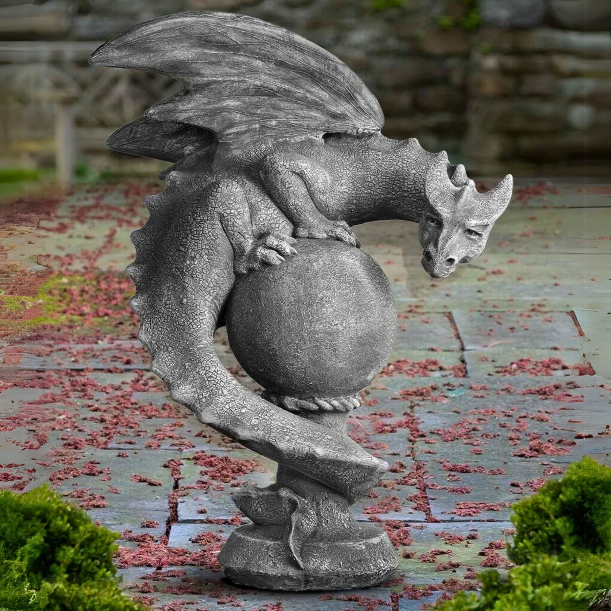 Sentry Dragon Concrete Garden Statues - Campania