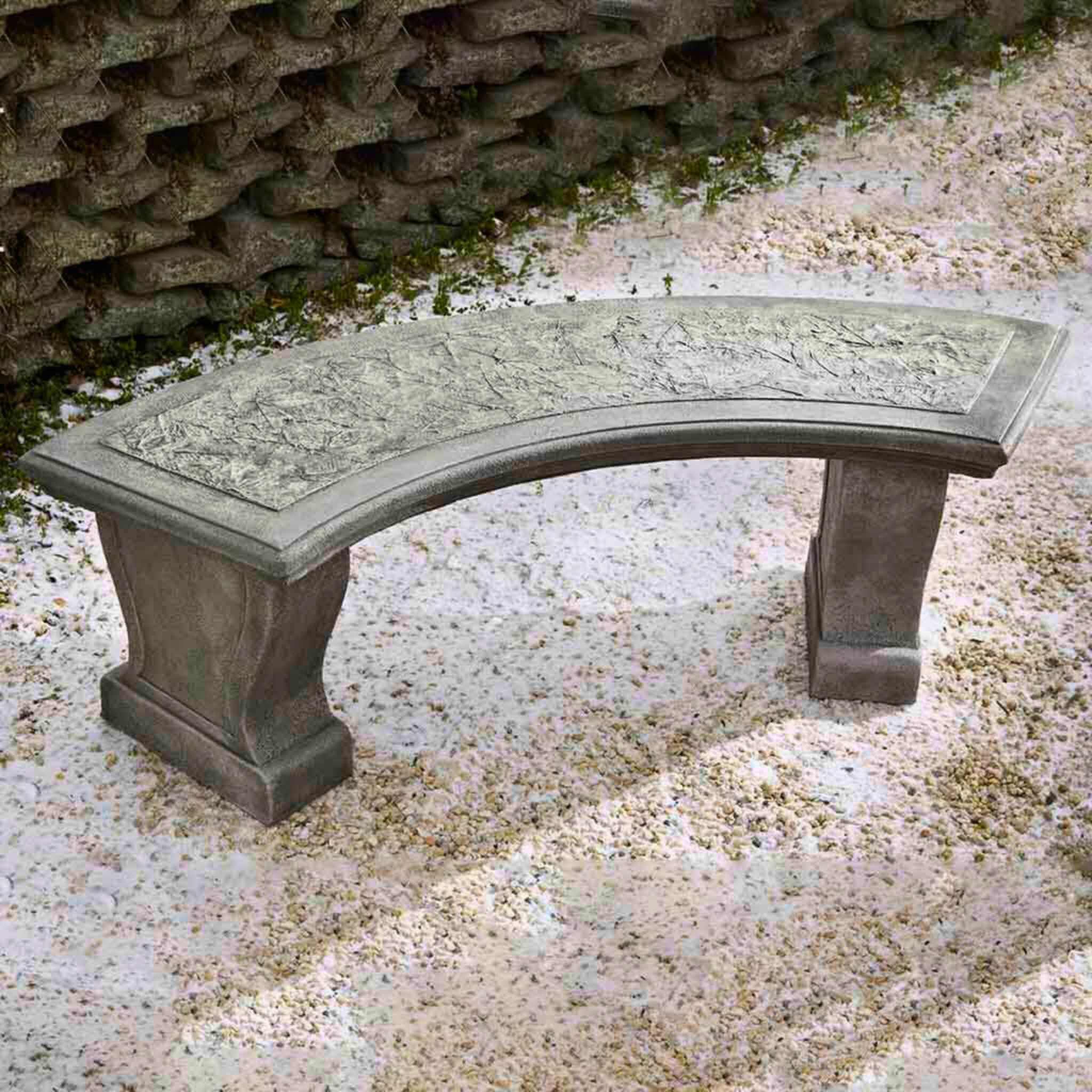 Curved Leaf Concrete Garden Bench - Campania #BE23