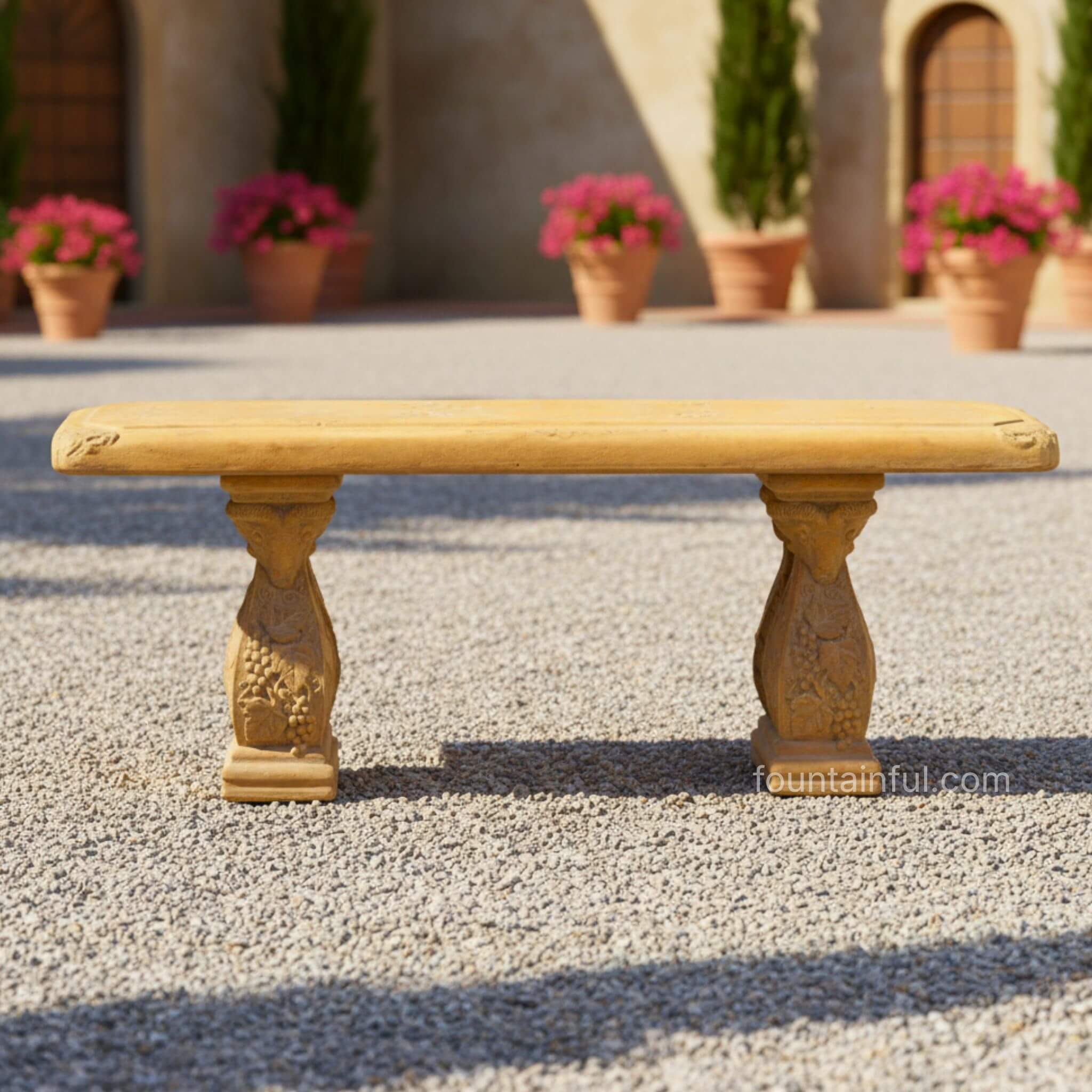 Pergola Straight Concrete Garden Bench - Giannini #504