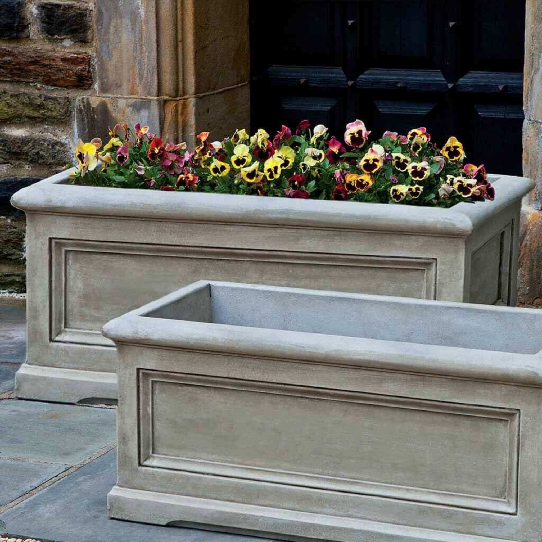 Orleans Large Window Box Concrete Planter - Campania #P656