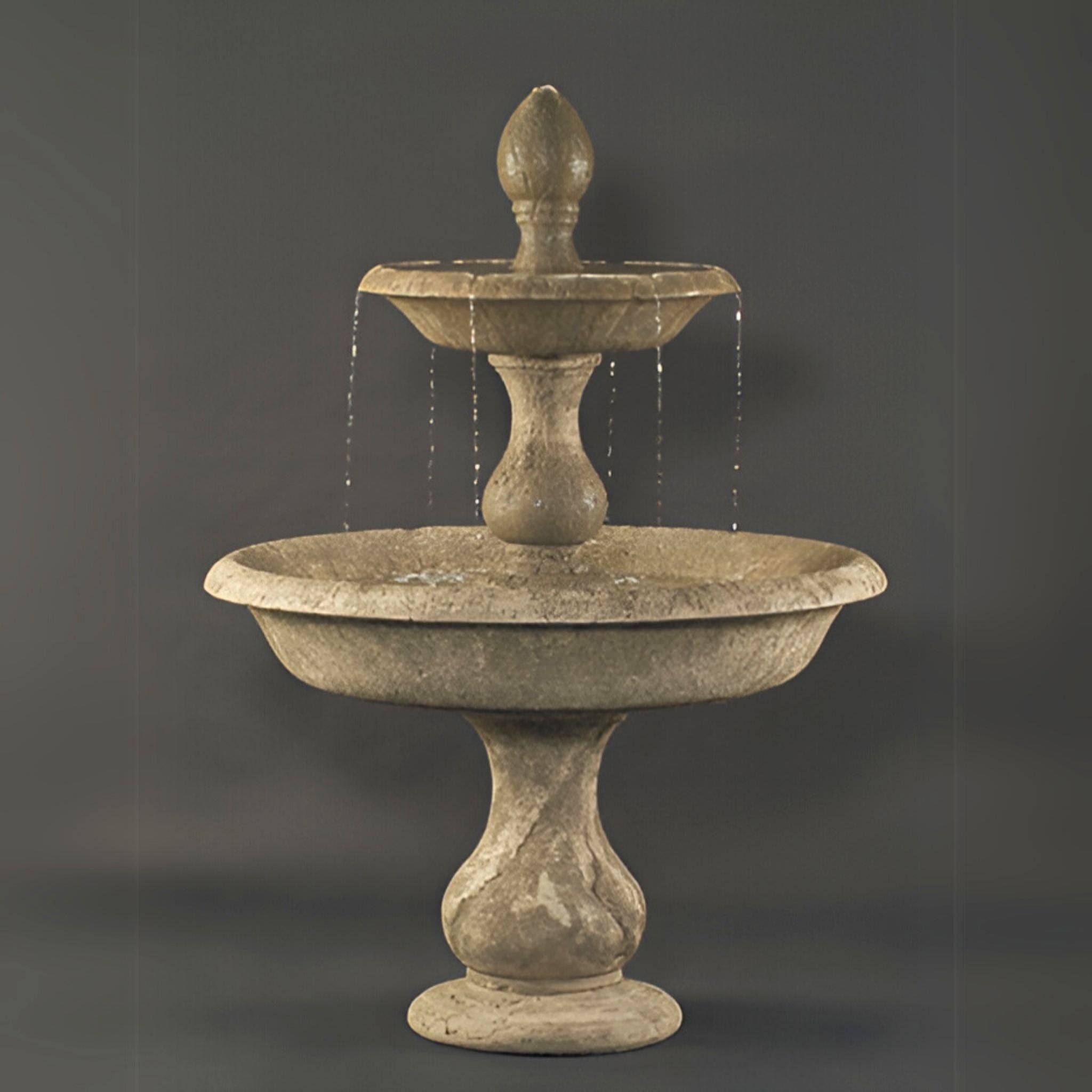  Old Toscano 2-Tier Concrete Fountain - Fiore #LG126