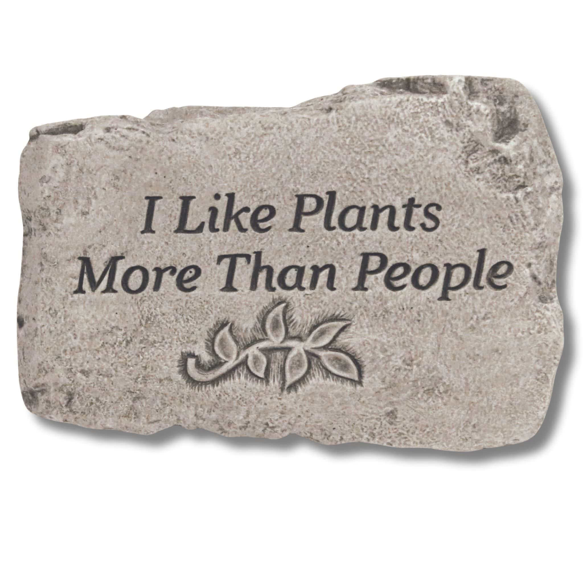 Plants Over People Concrete Garden Greeting Stone