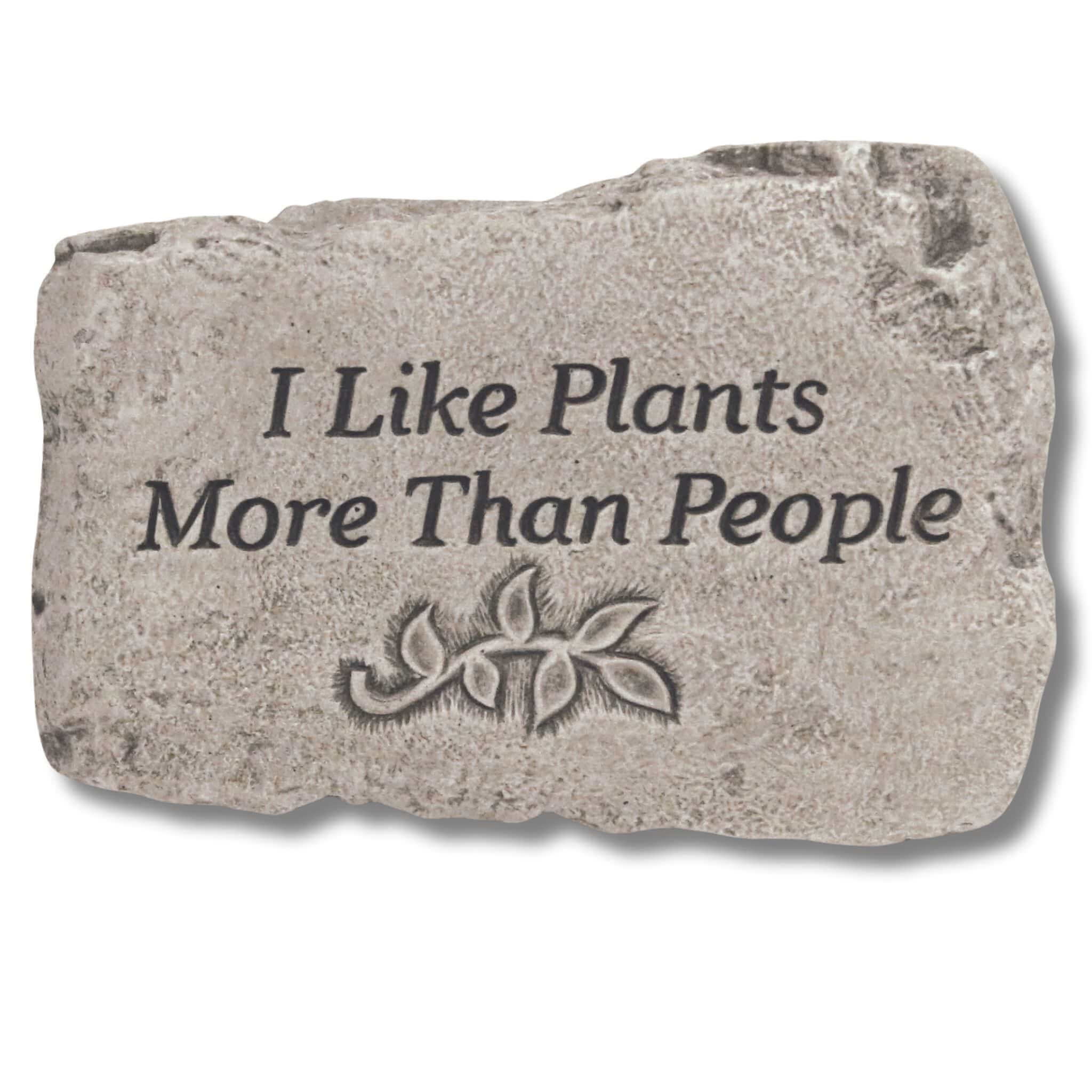 Plants Over People Concrete Garden Greeting Stone - Massarellis #1762