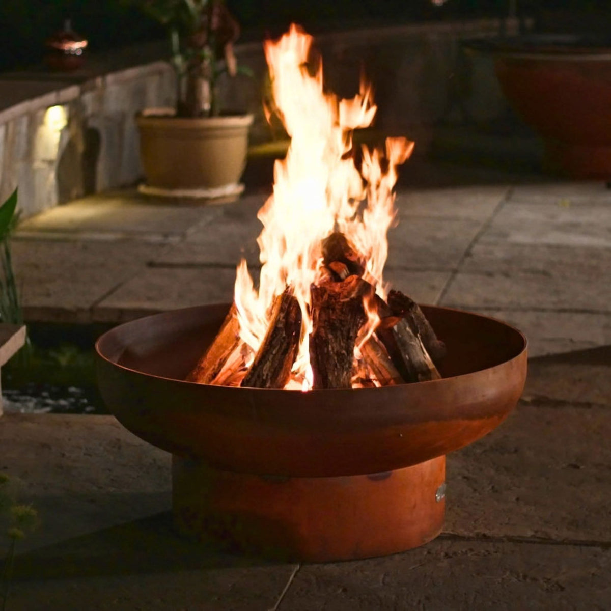 Low Boy Wood Burning Fire Pit in Steel - Fire Pit Art
