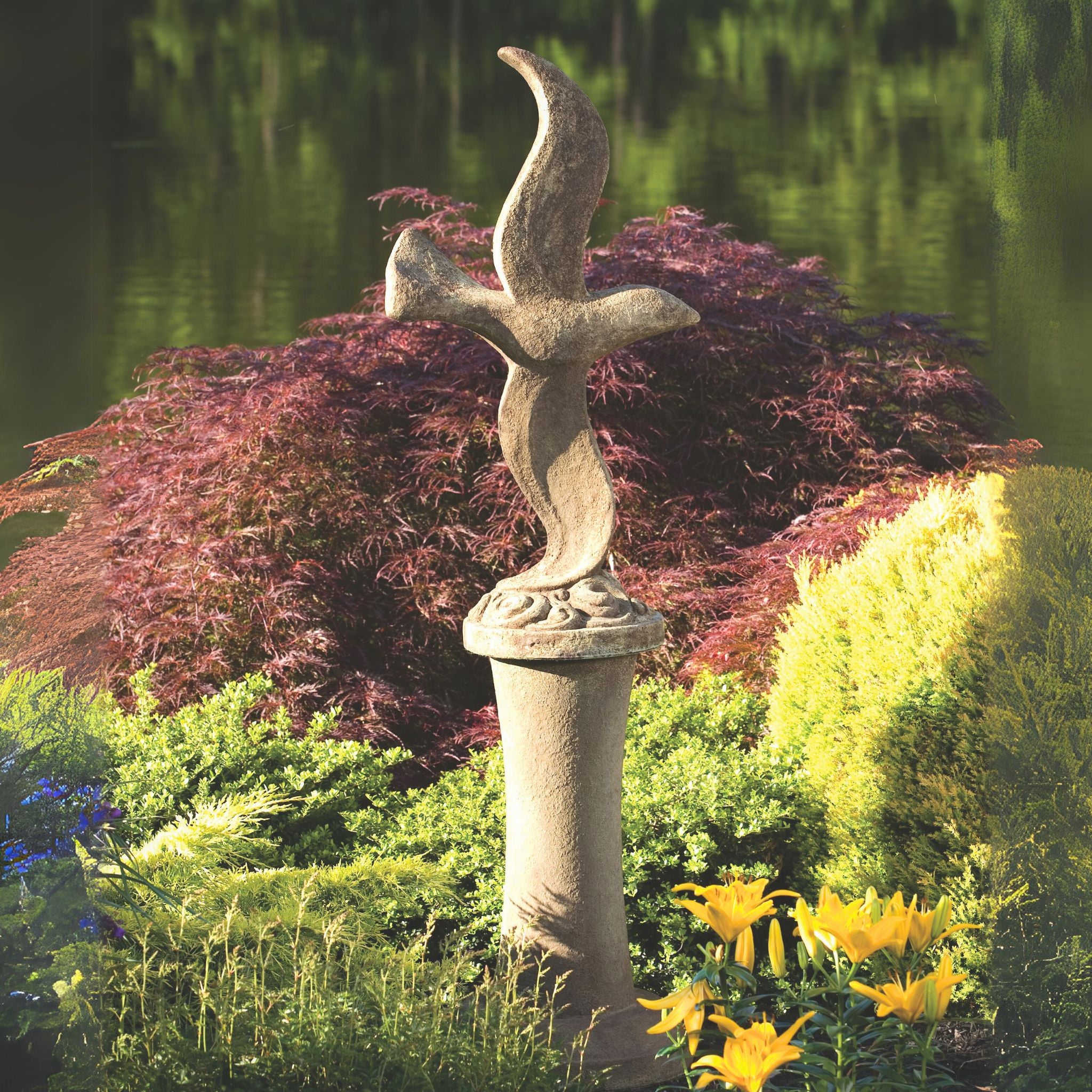 Gentle Flight Concrete Garden Statue - Massarellis #7595