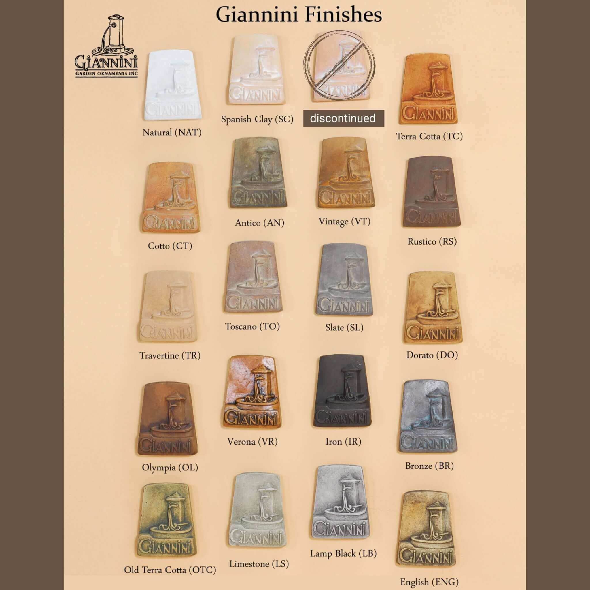 Giannini Color Medallion Sample - Giannini Garden Ornaments