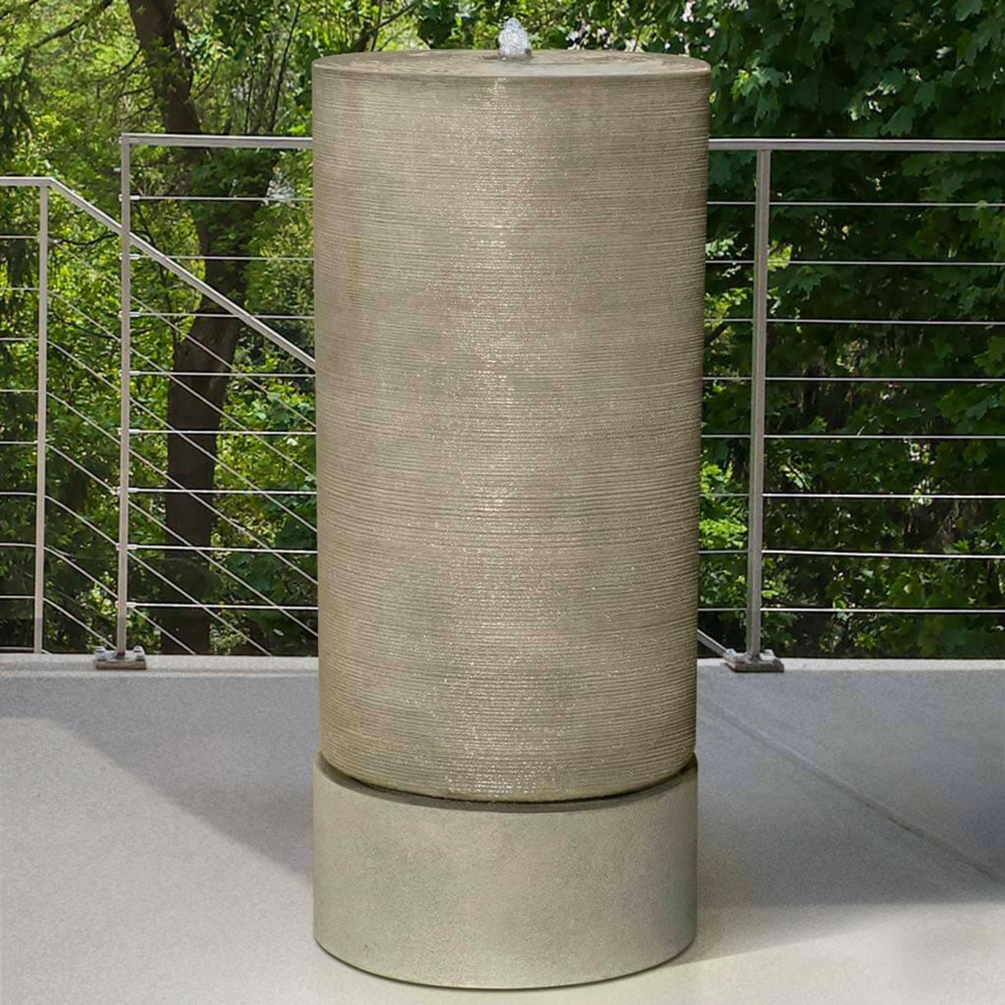 Tall Cylinder GFRC Tower Fountain - Campania #1109