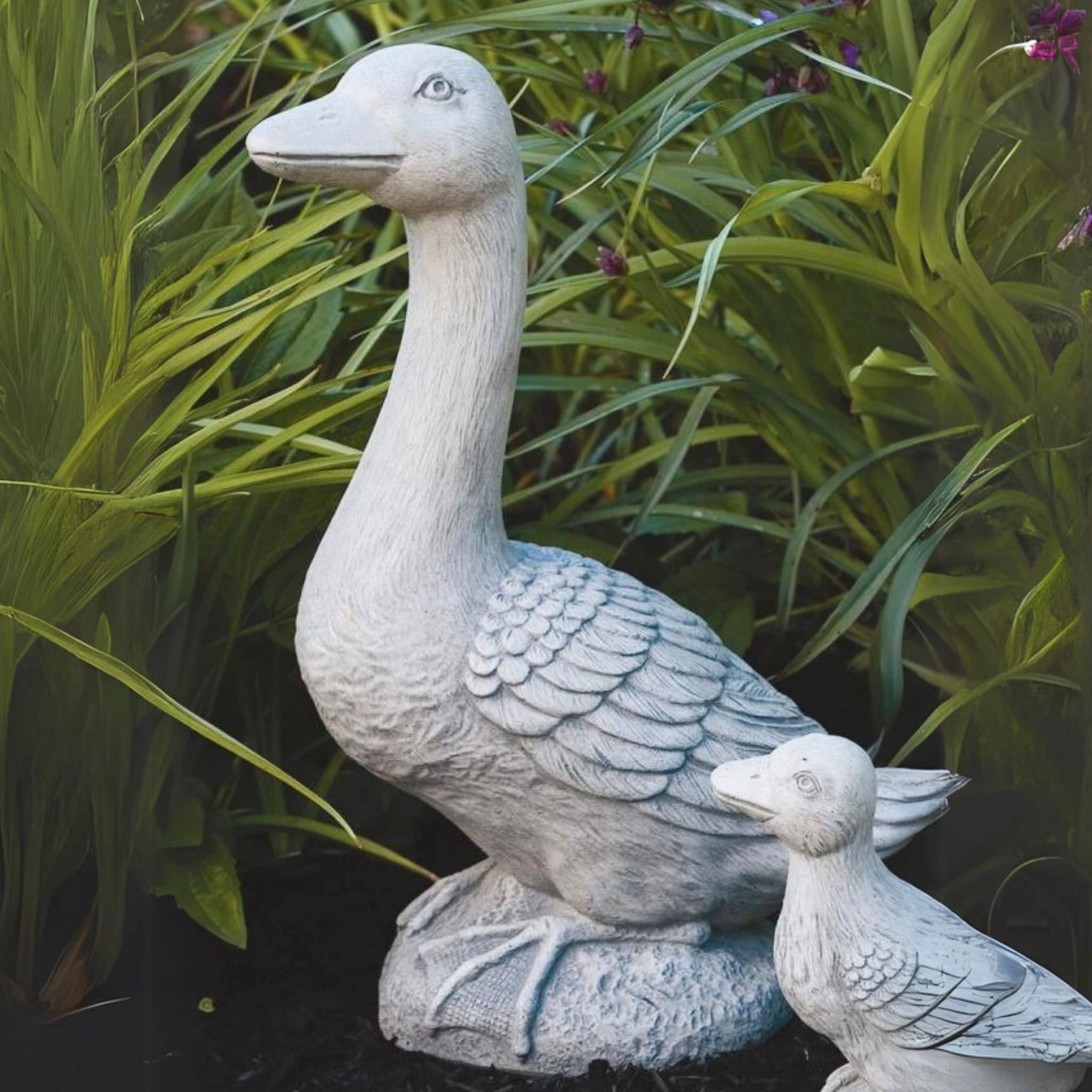 Geese Set Concrete Garden Statues - Massarellis #2825