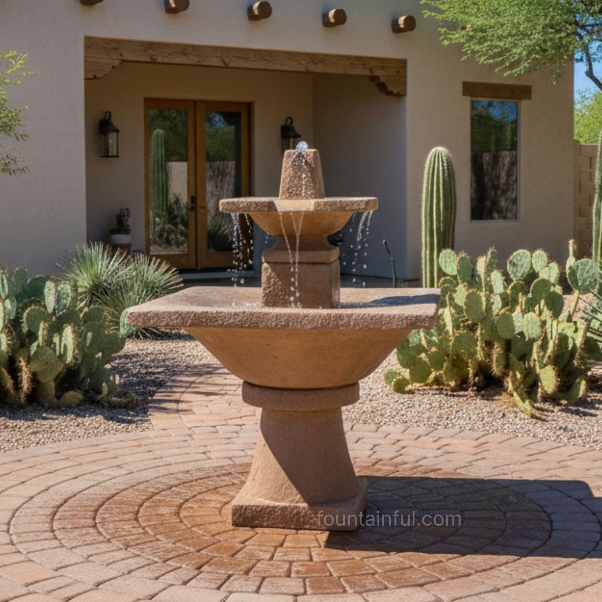 Quadrate 2-Tier Square Garden Fountain - Fiore #2066FT2