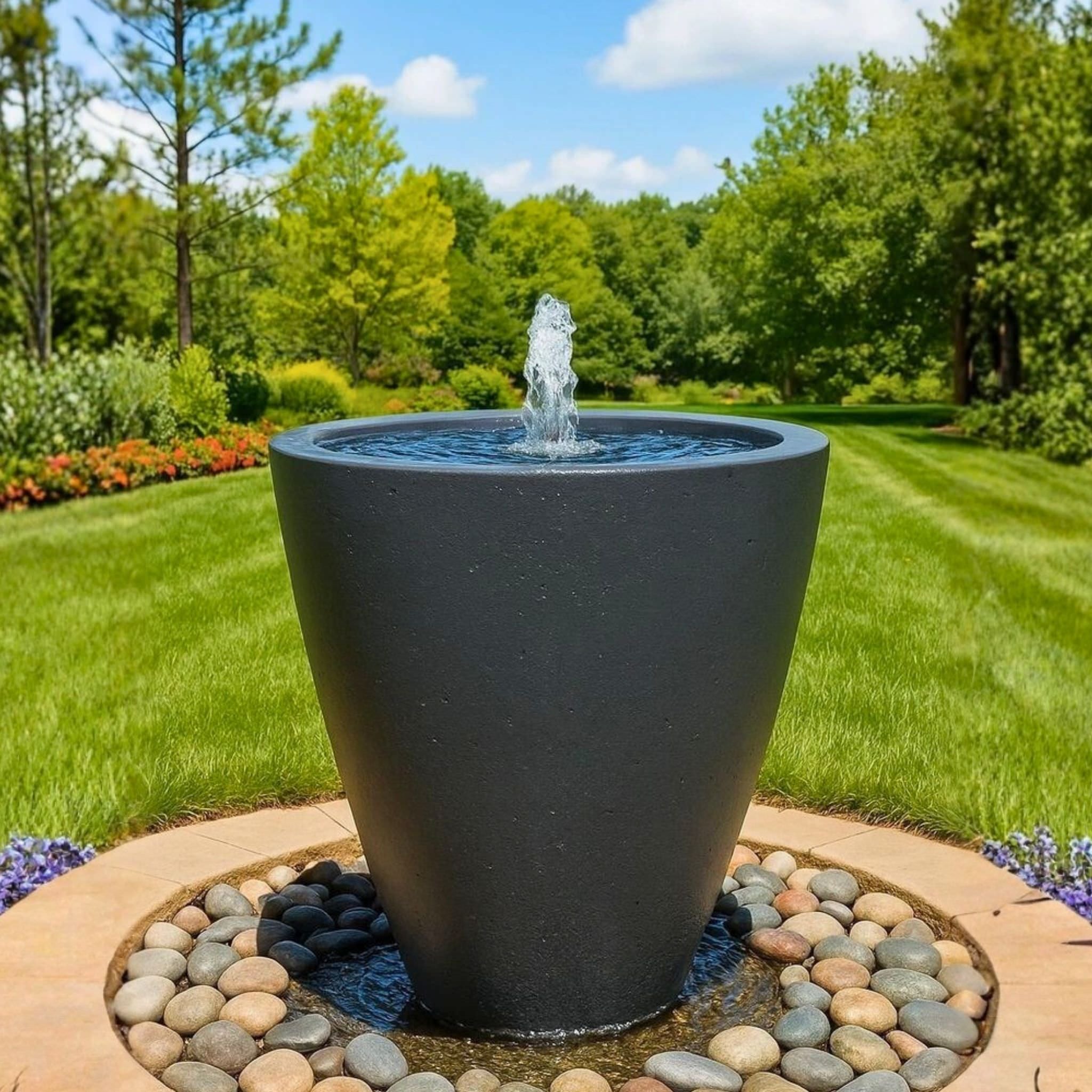Vase 360° Spillway Concrete Fountain - Complete Kit
