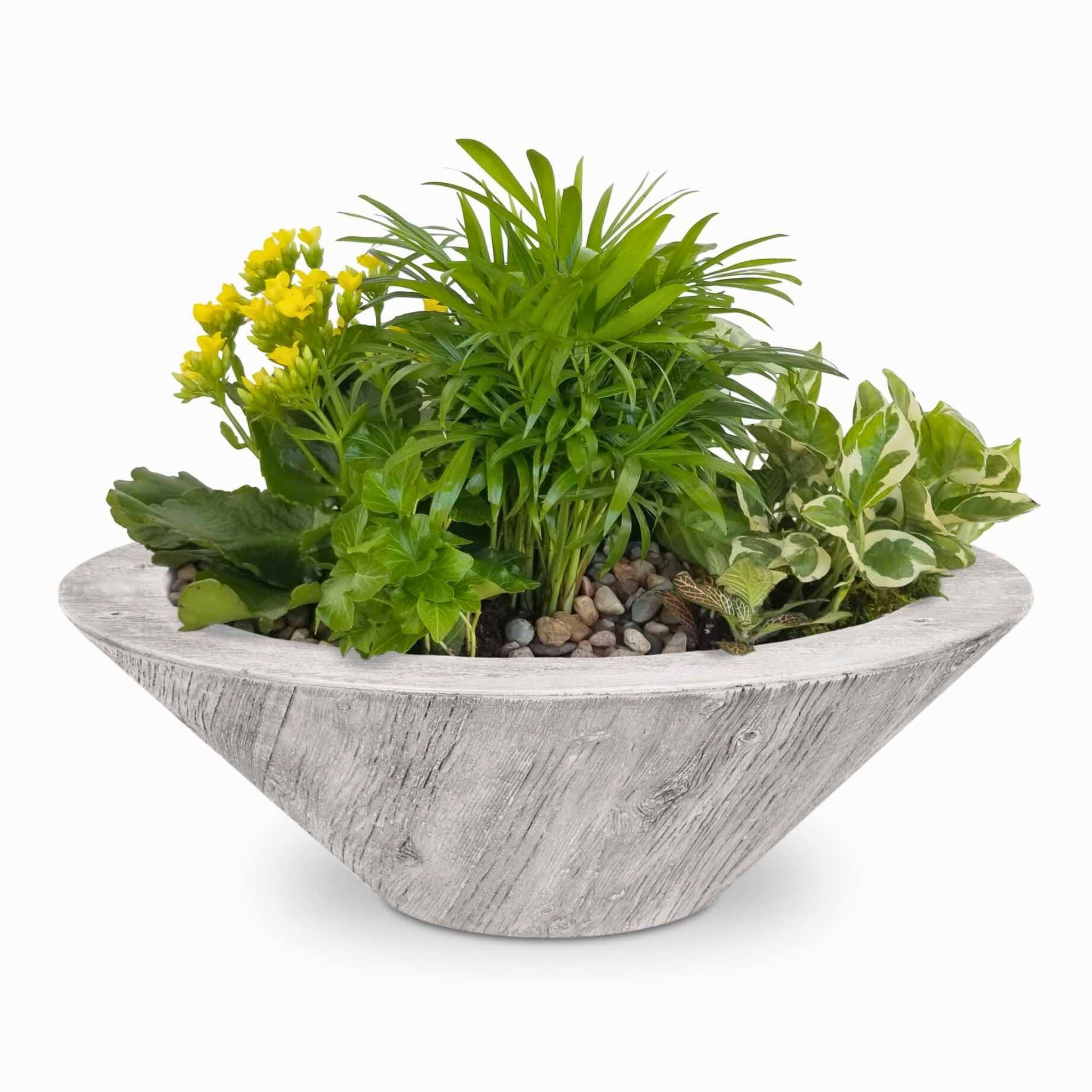 "Cazo" Wood Grain Concrete Planter Bowl - The Outdoor Plus