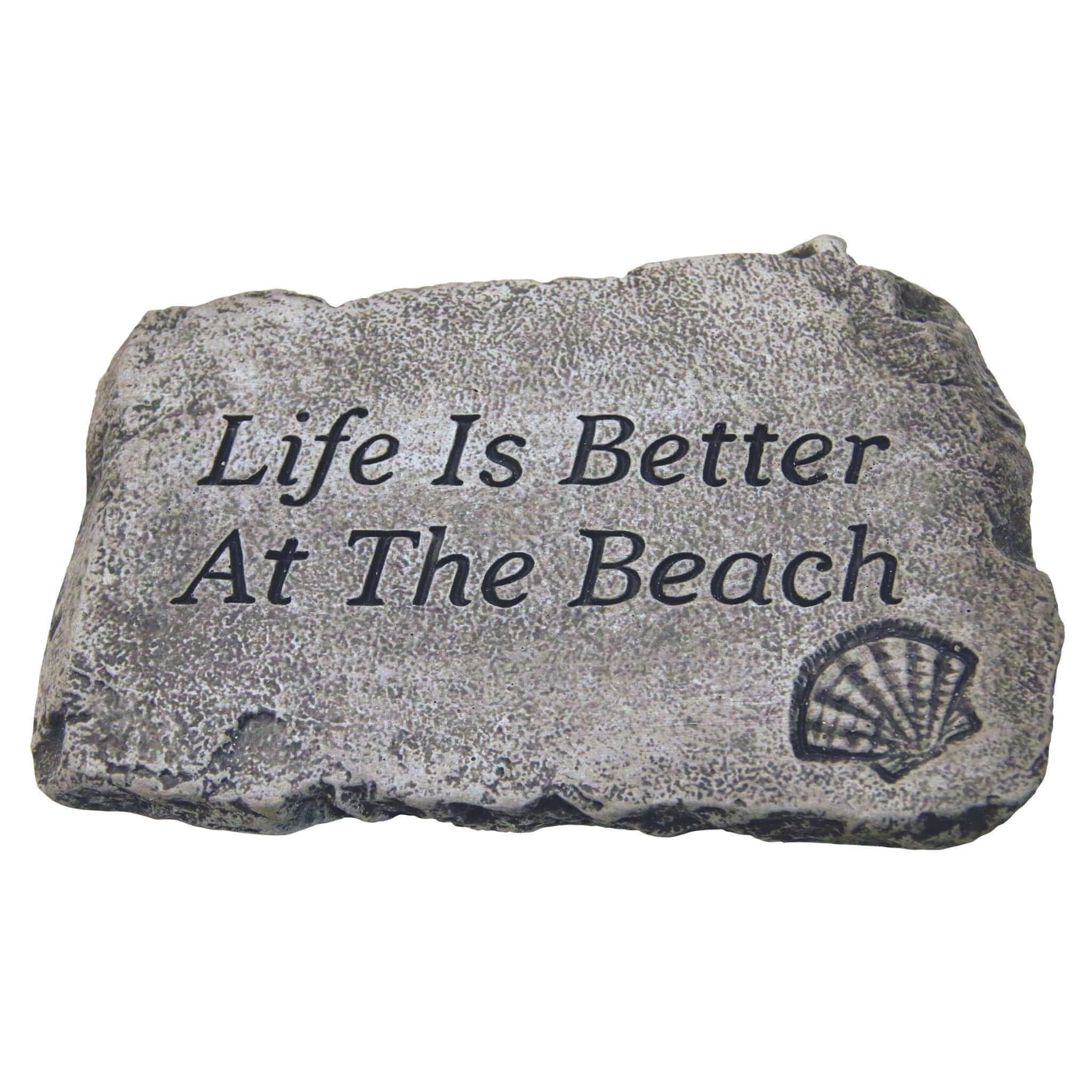 Beach Life Concrete Garden Greeting Stone - Massarellis #1806