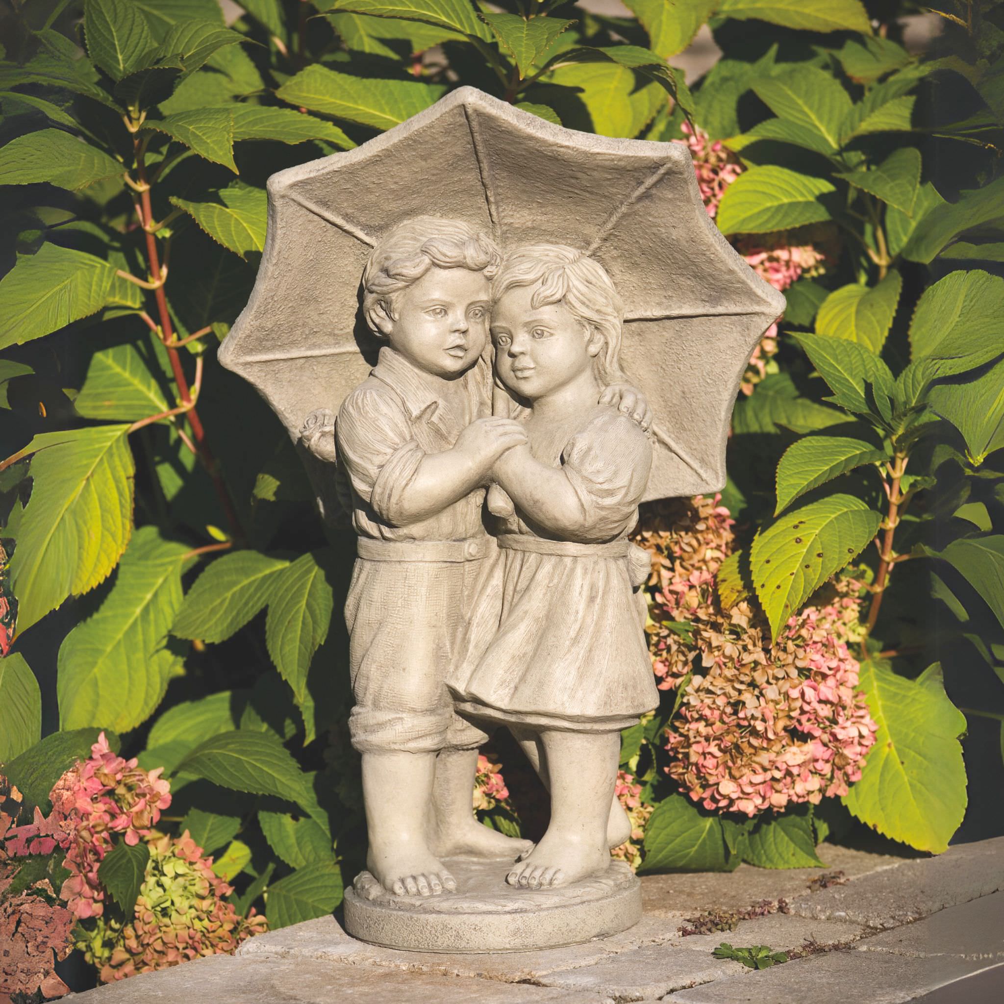 Rainy Day Children Concrete Garden Statue - Massarellis #7771