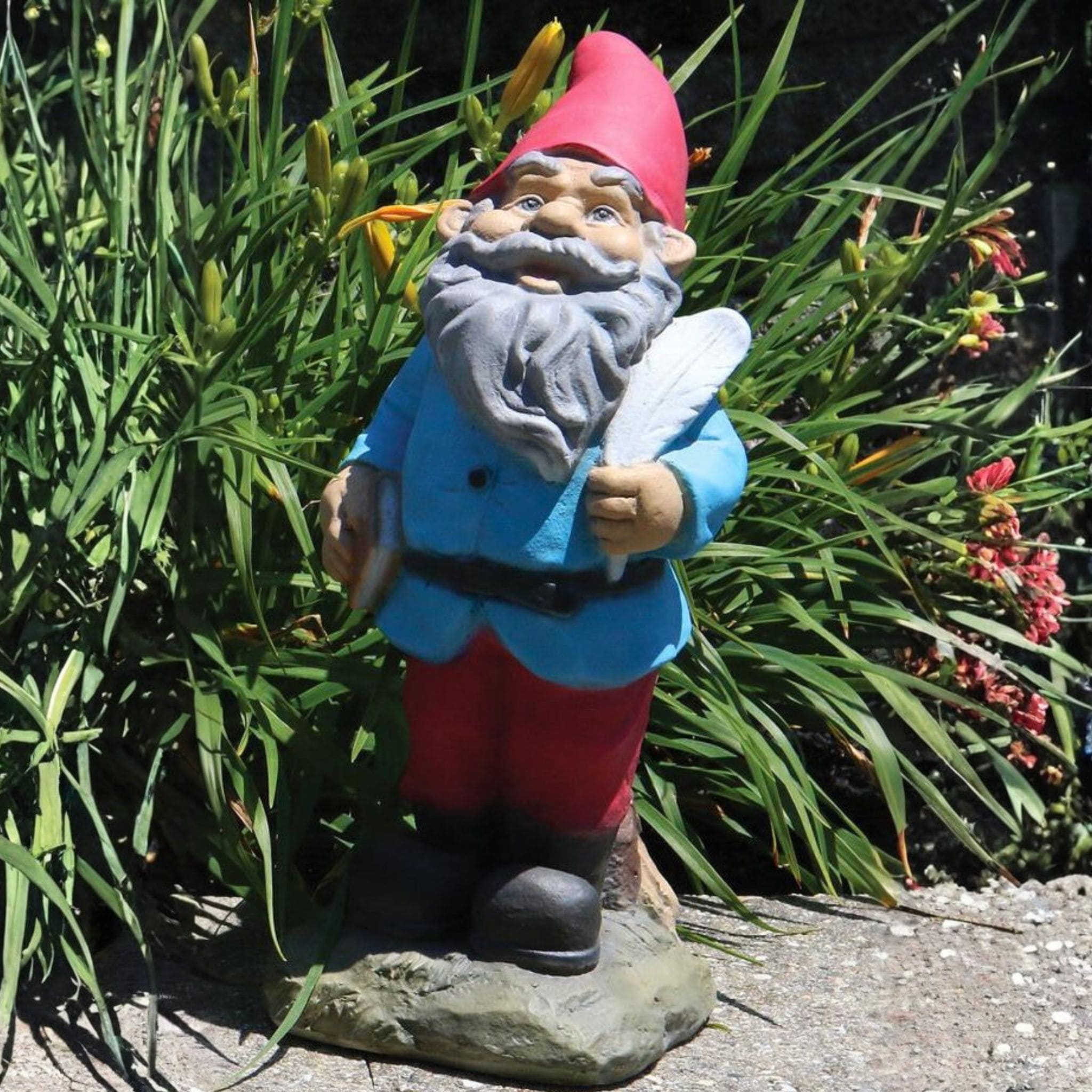 Lazy Daze Writer Gnome Concrete Statue - Massarellis #2383