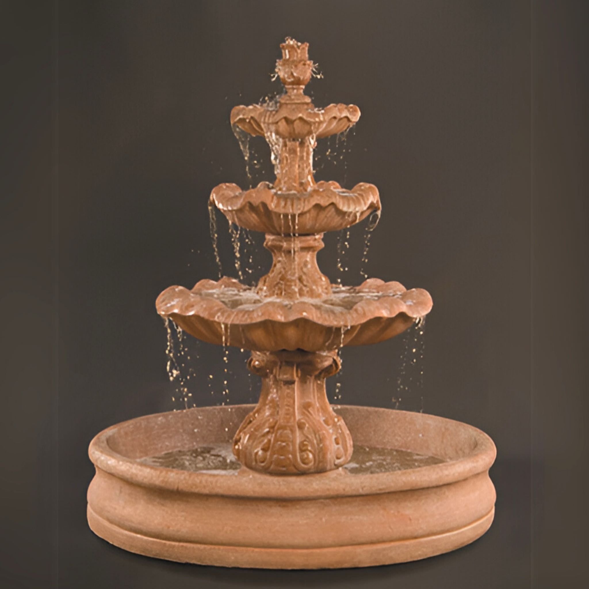 Italian 3-Tier Fountain w/55" Basin - Fiore #ITB3