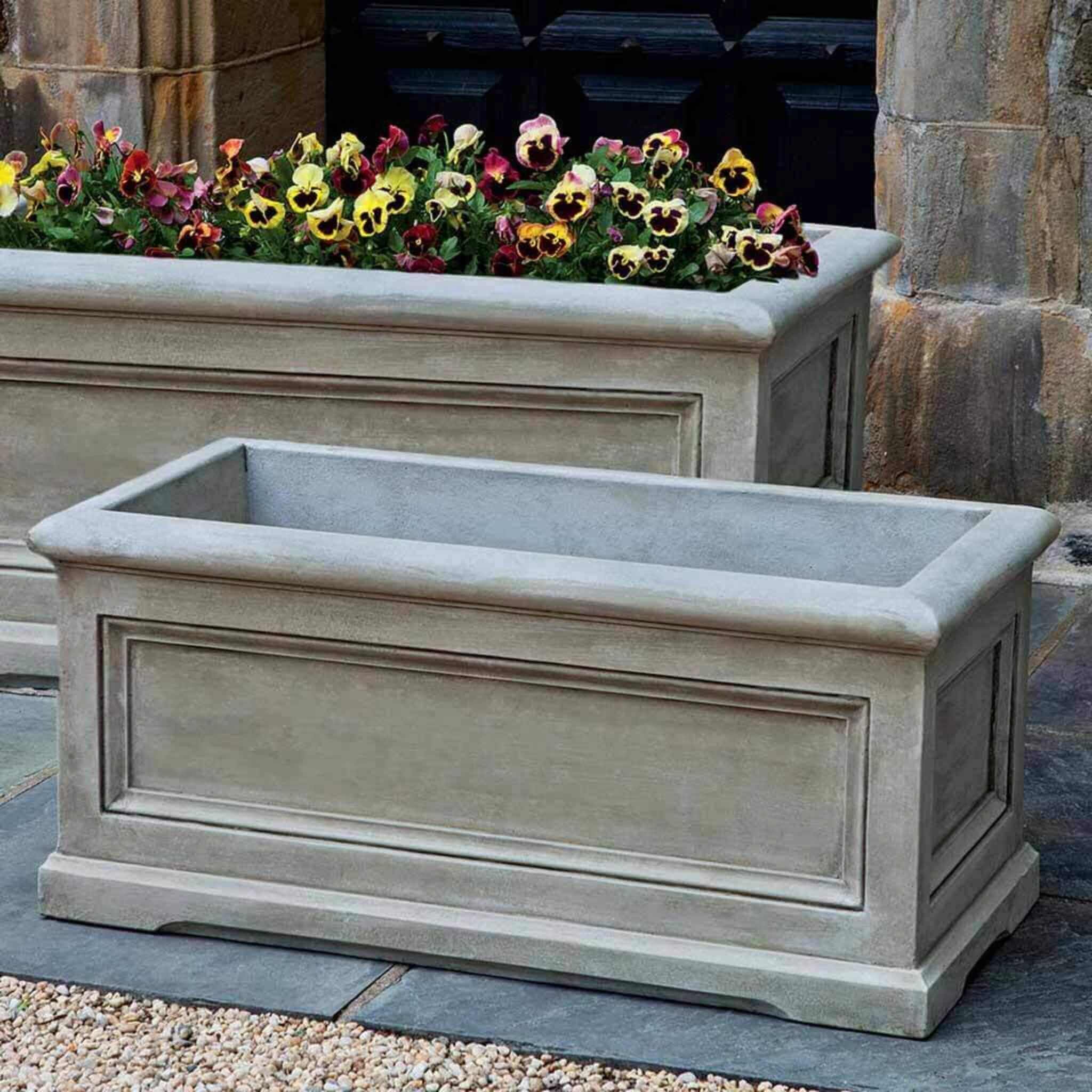 Orleans Medium Window Box Concrete Planter - Campania #P640