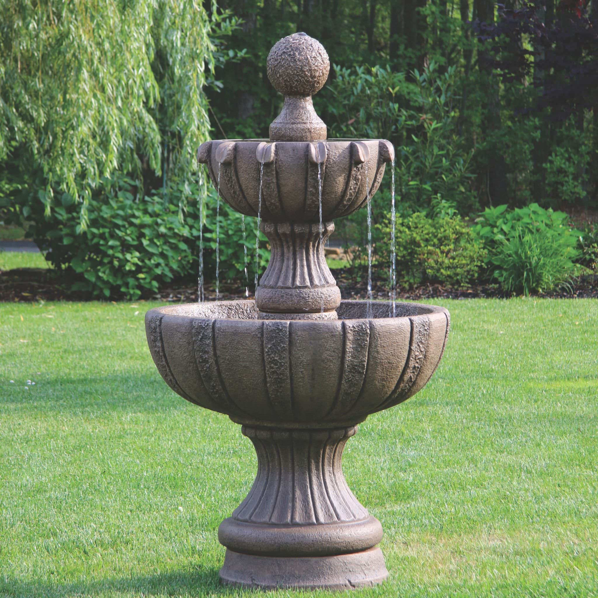 Torino 2-Tier Concrete Fountain - Massarellis #3601