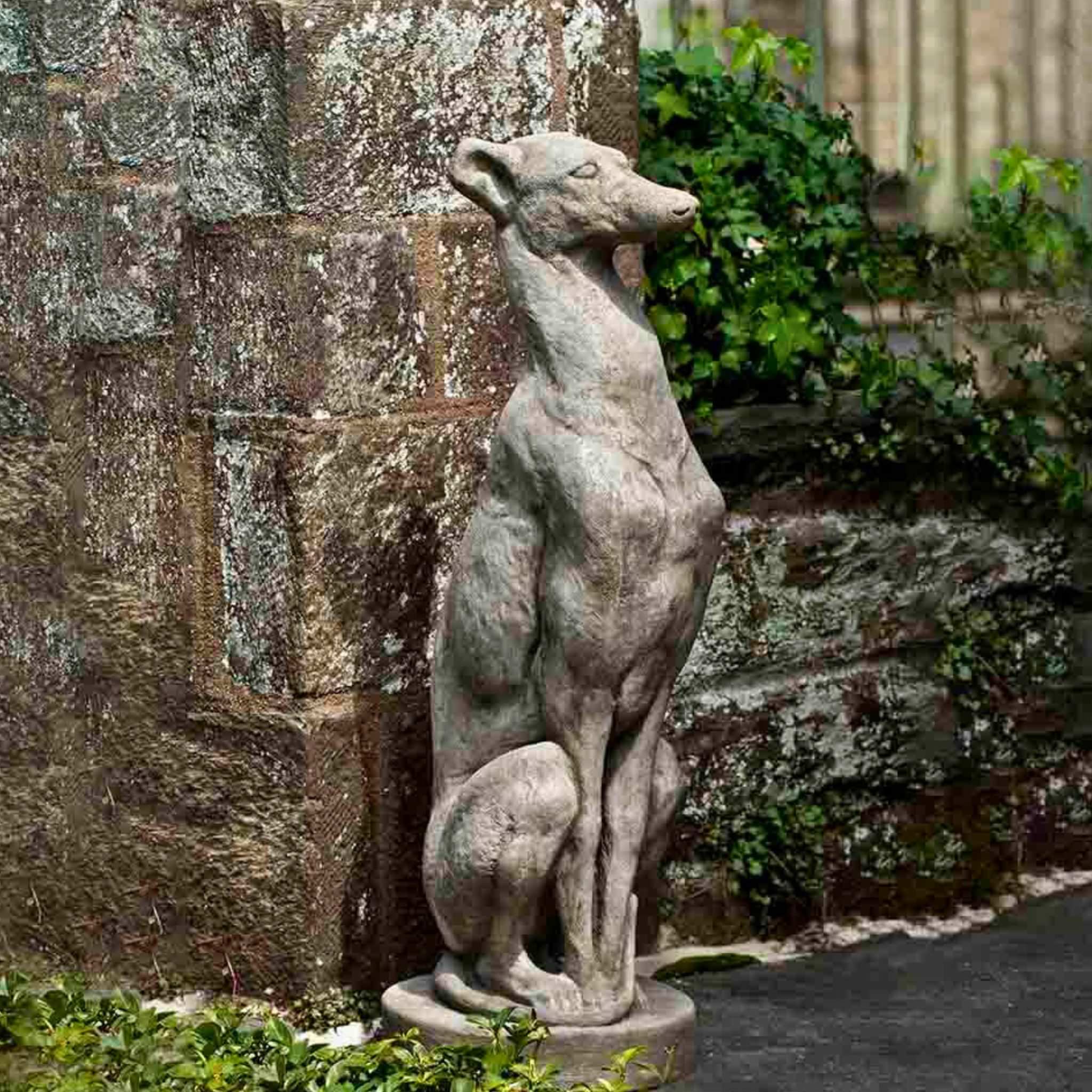 Antique Greyhound Concrete Garden Statue - Campania #A478