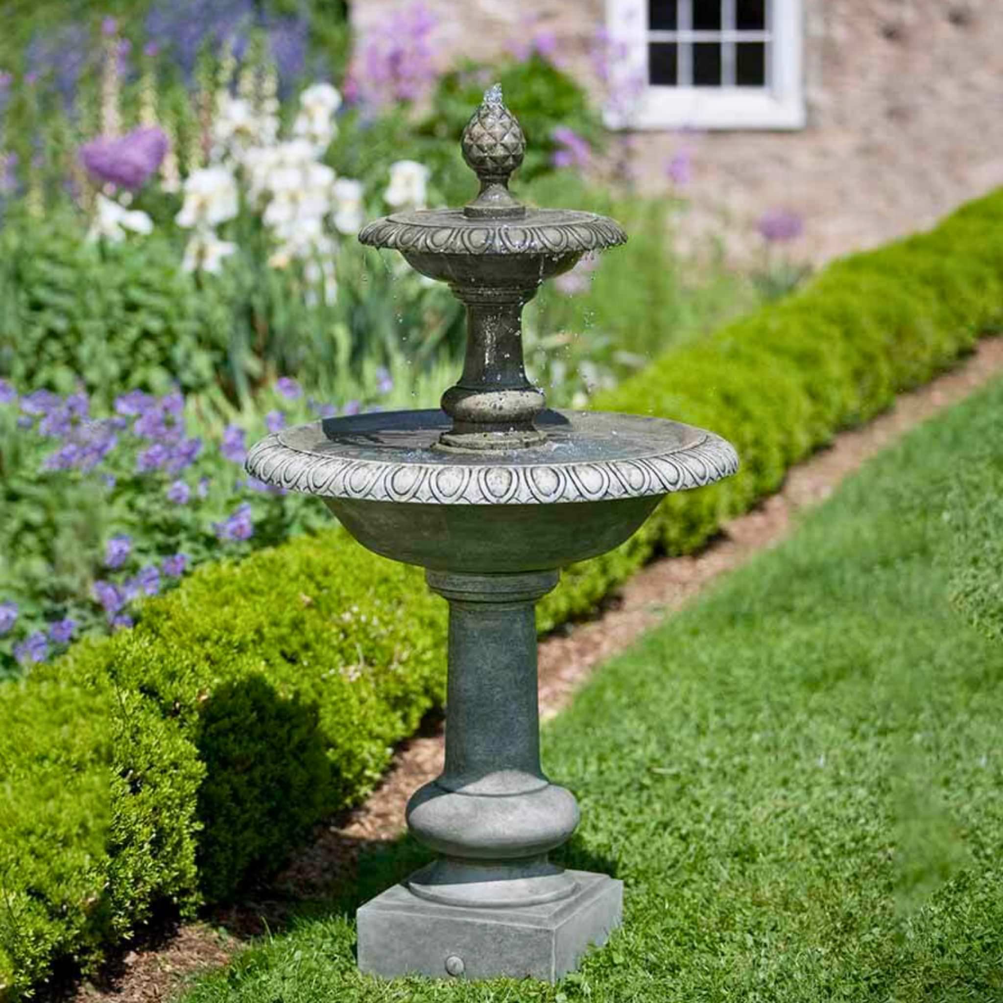 Williamsburg Pineapple 2-Tier Concrete Fountain - Campania #FT132