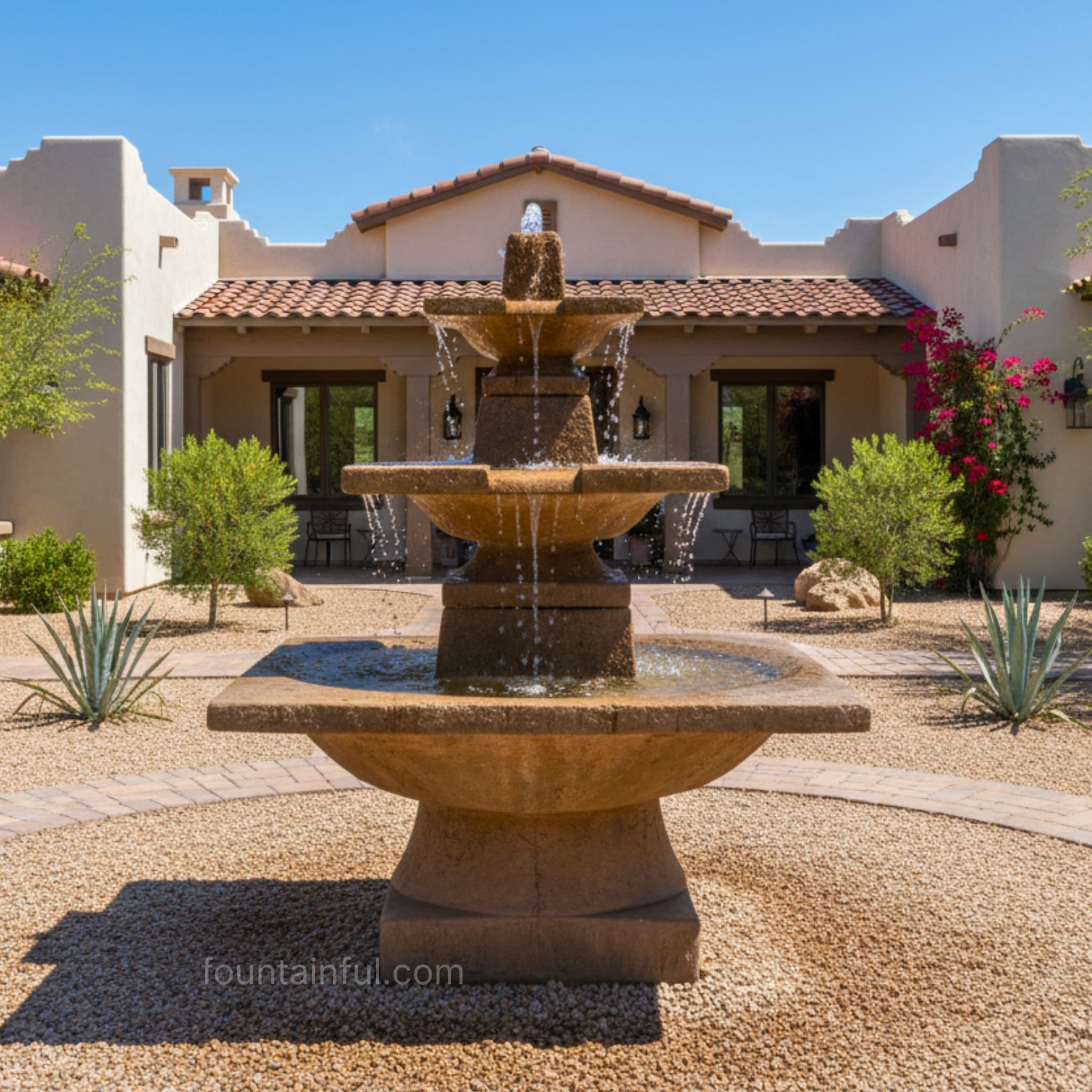 Quadrate 3-Tier Square Garden Fountain - Fiore #2066FT3