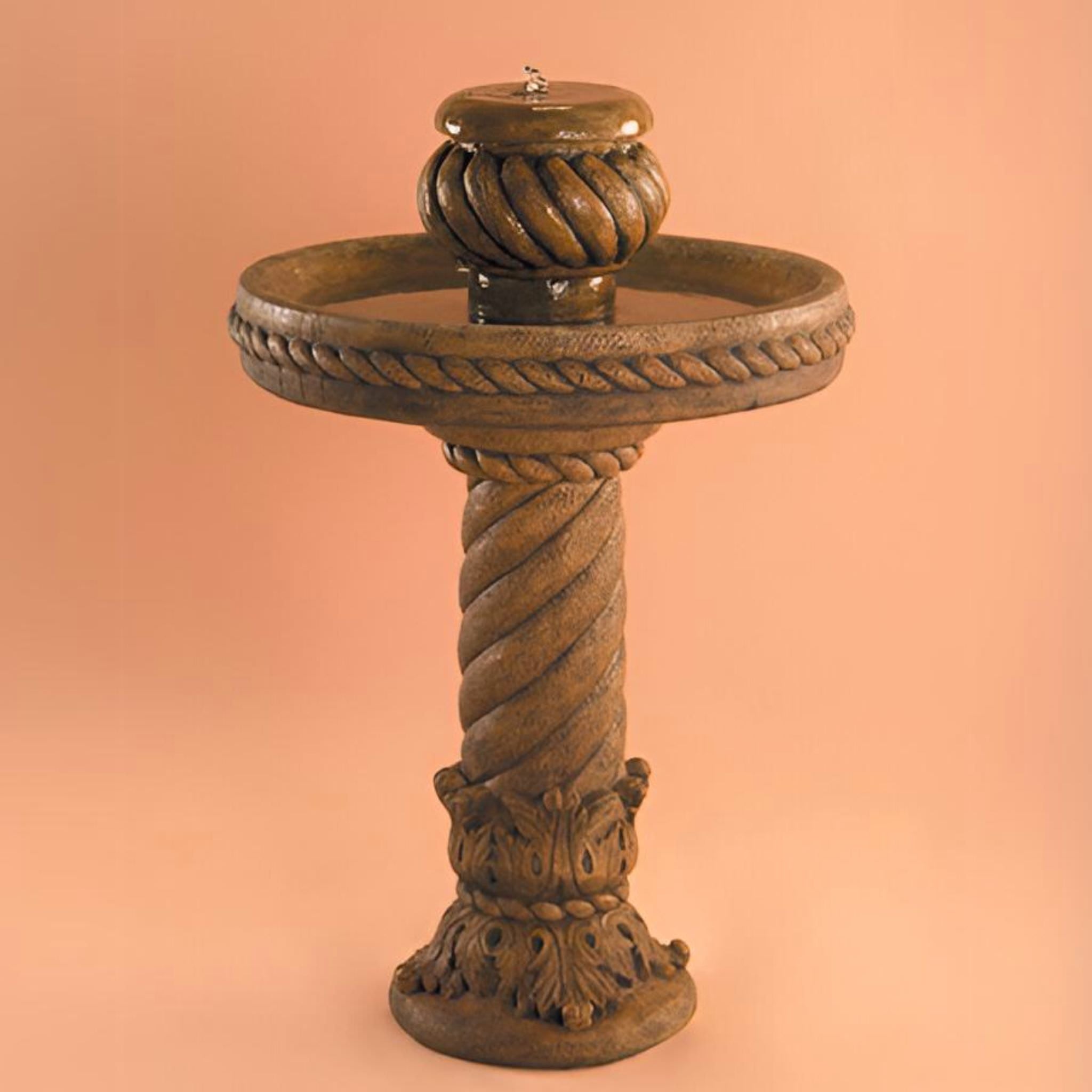 Ornate Swirl Concrete Bubbler Fountain - Fiore #427