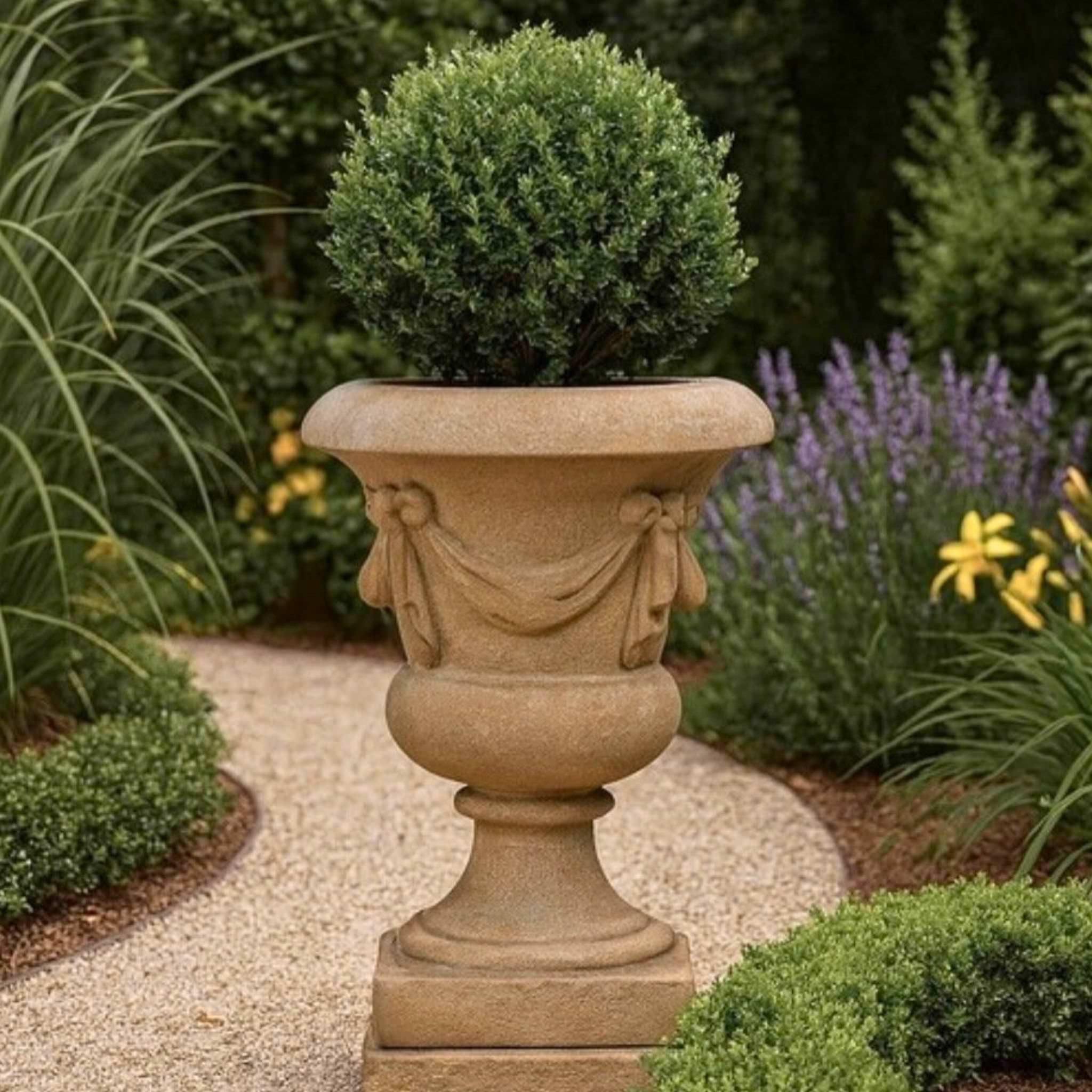 Venetian Urn XL Concrete Planter - Fiore #6018-XL - Large Luxury Italian Decor