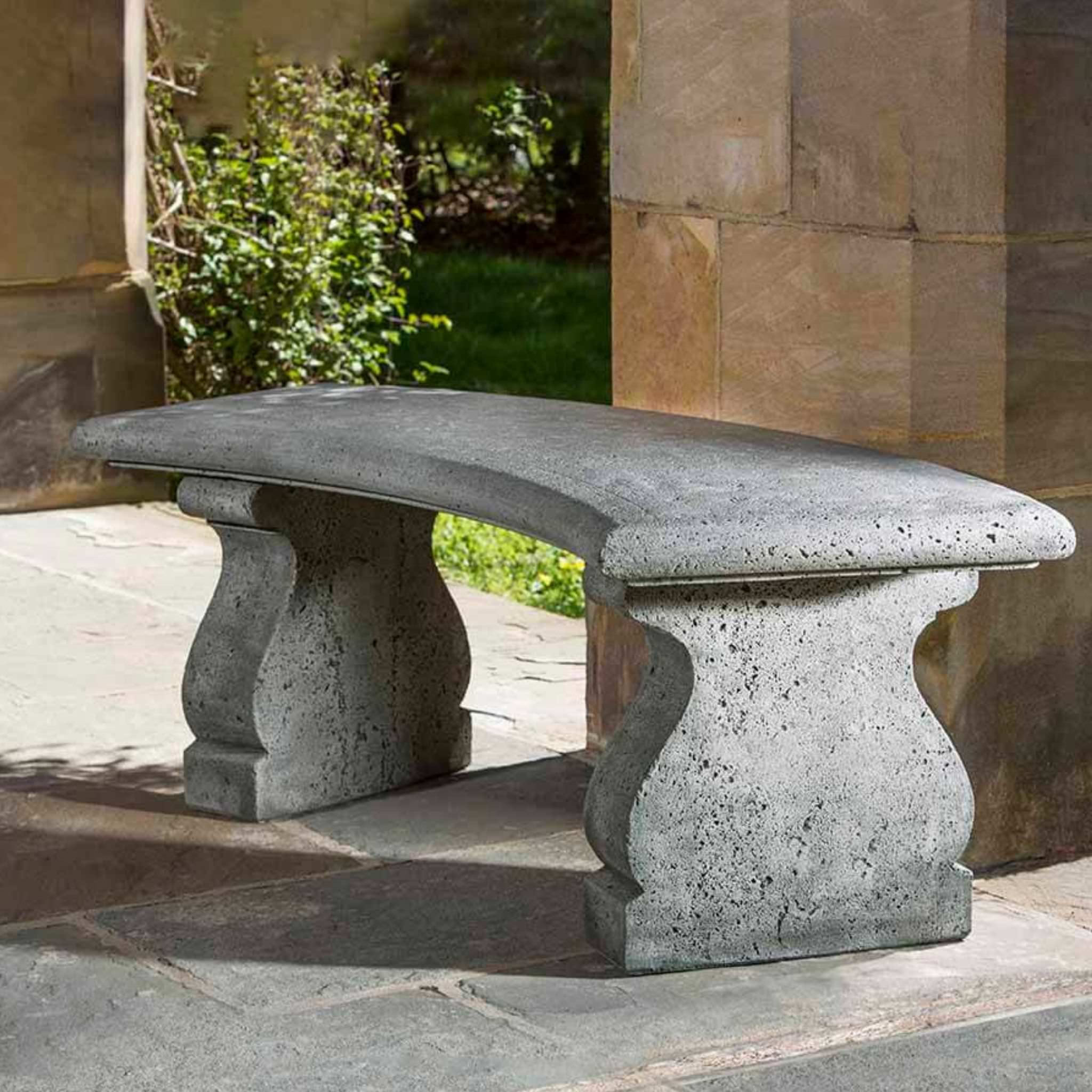 Provencal Curved Concrete Garden Bench - Campania #BE123