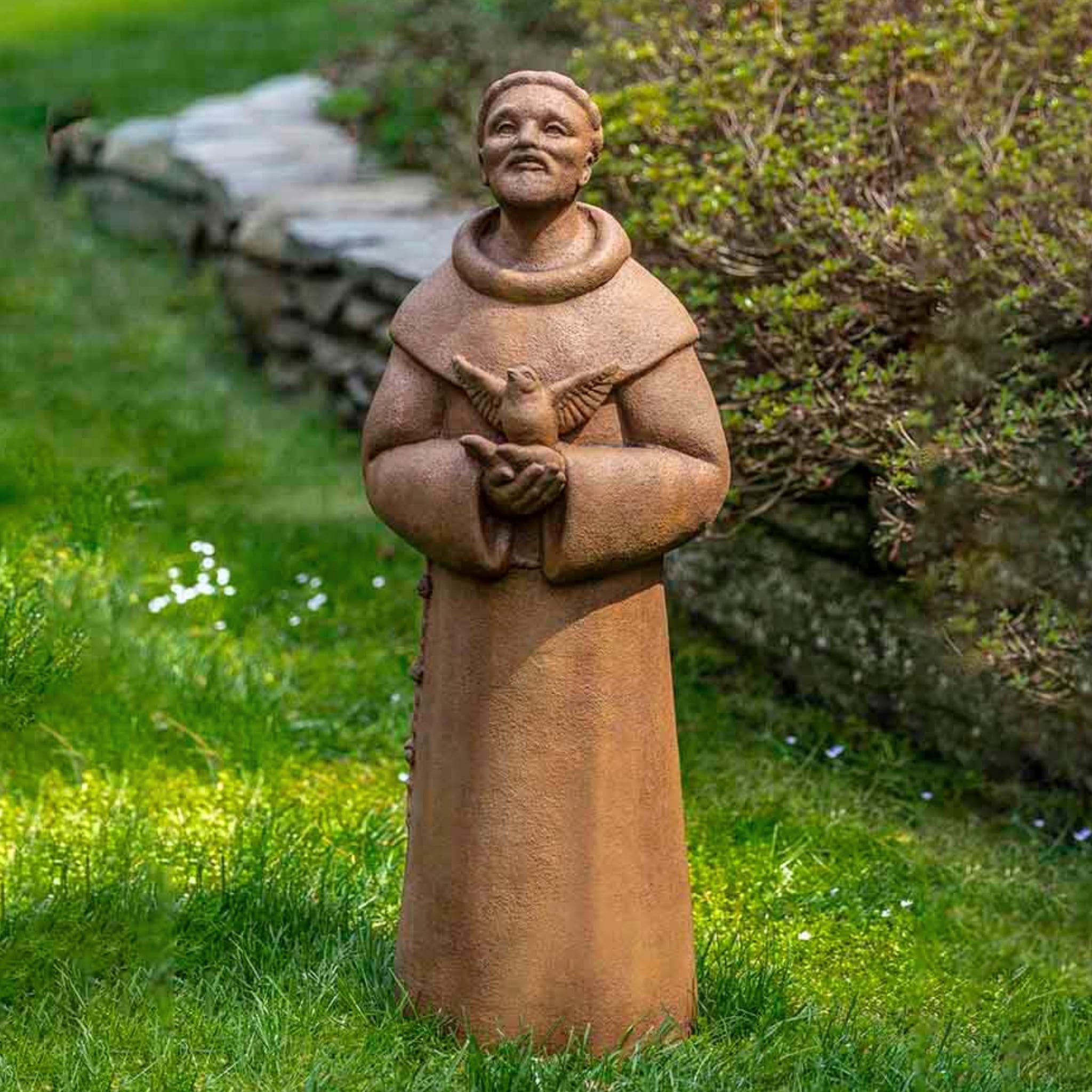 Contemporary St. Francis Concrete Garden Statue - Campania #R120