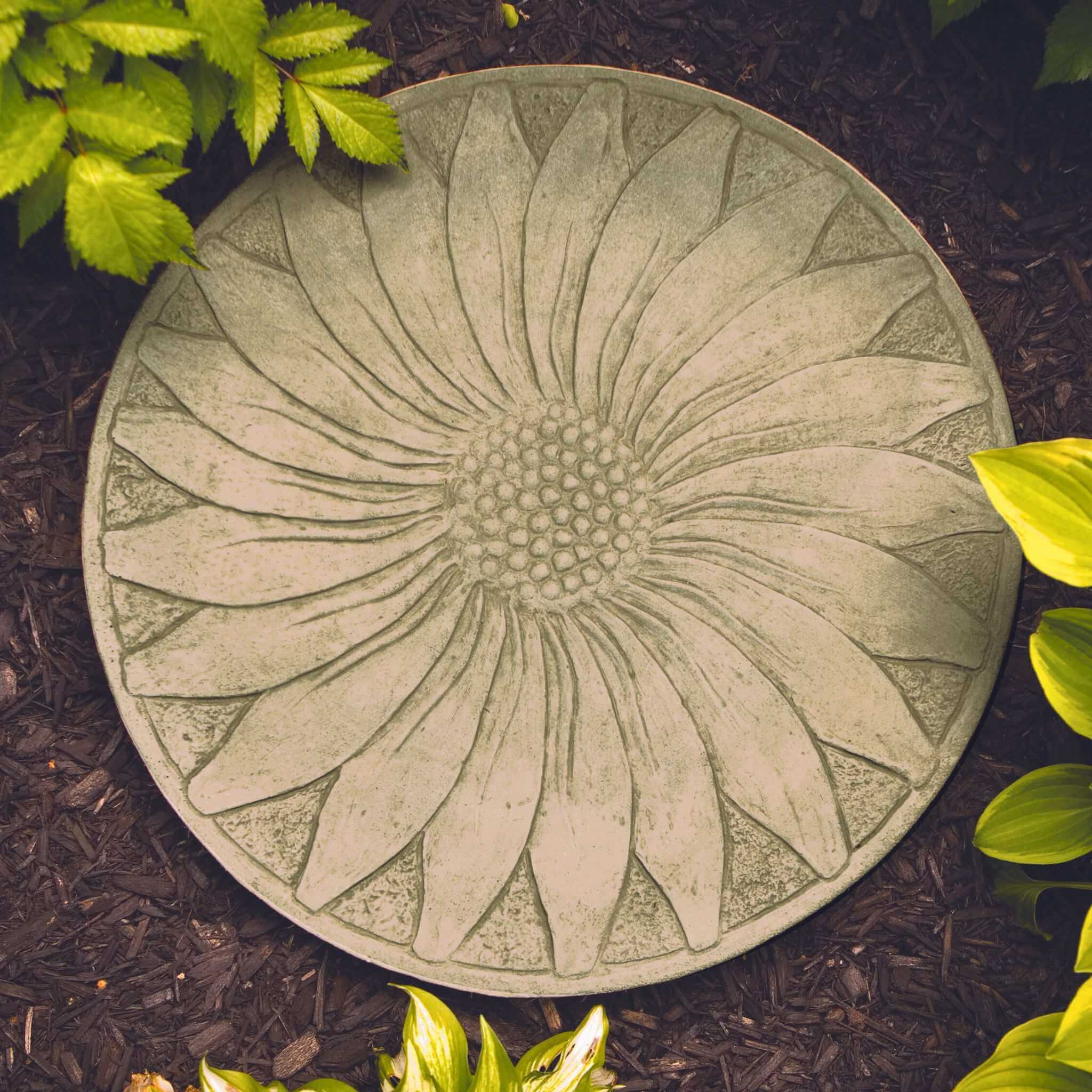 Sunflower Concrete Round Stepping Stone - Massarellis #1928